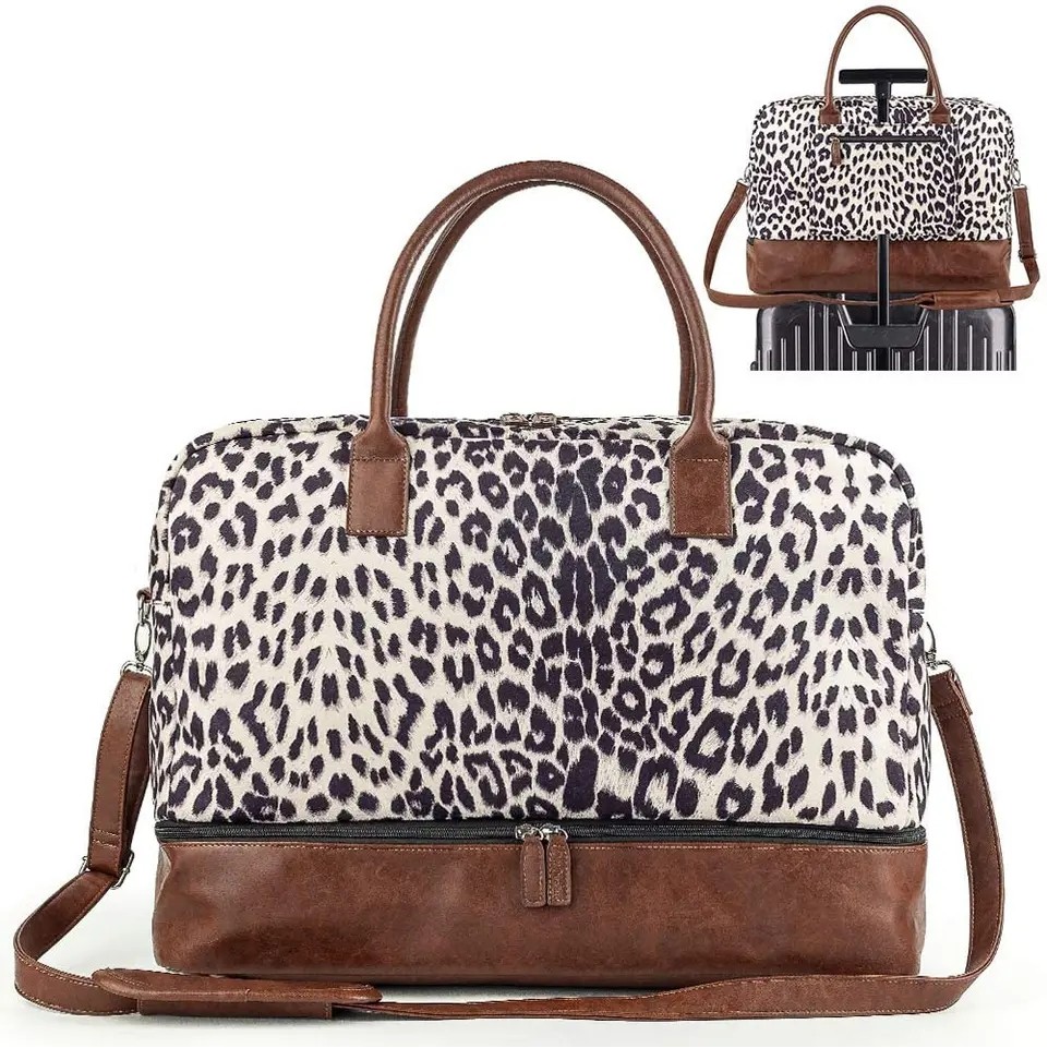 Leopard Print PU Leather Travel Bag 6