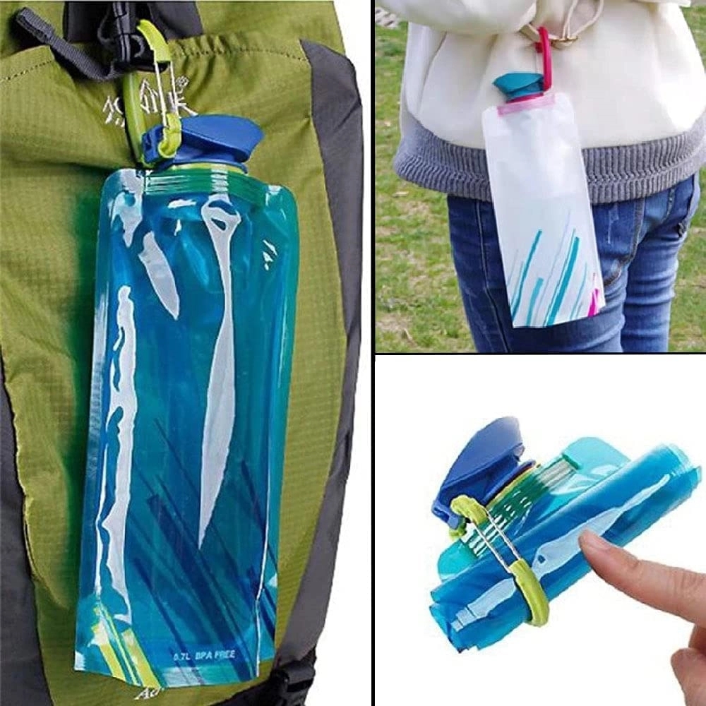 23 Oz Collapsible Water Bottles with Carabiner 2