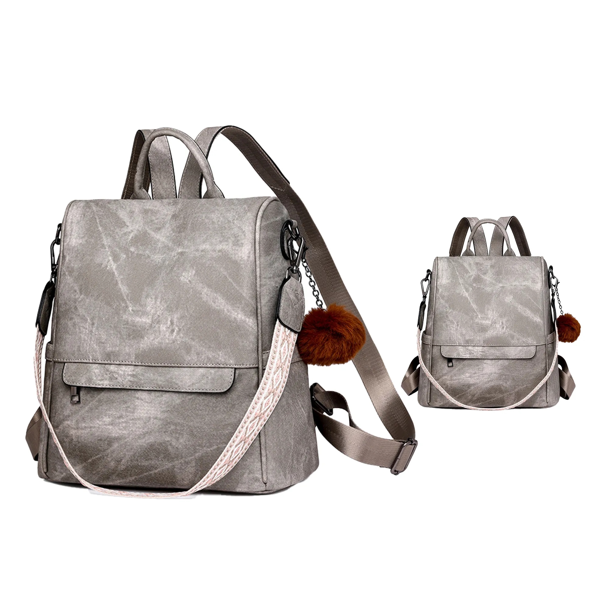 PU Leather Convertible Backpack 2