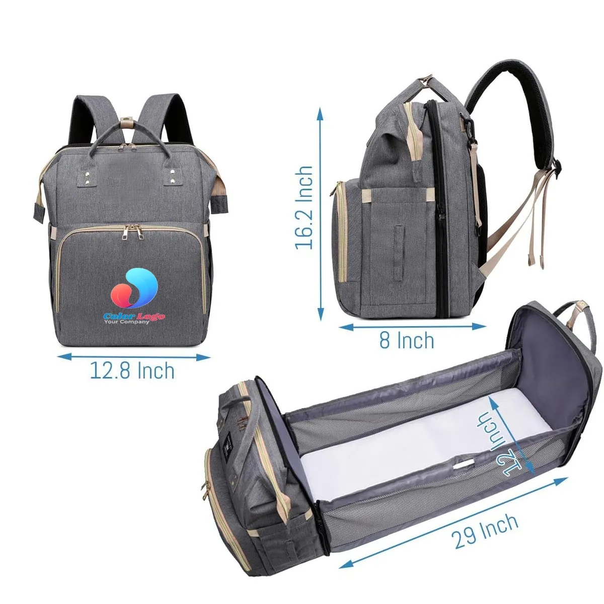 Diaper Bag Backpack with Changing Station 3