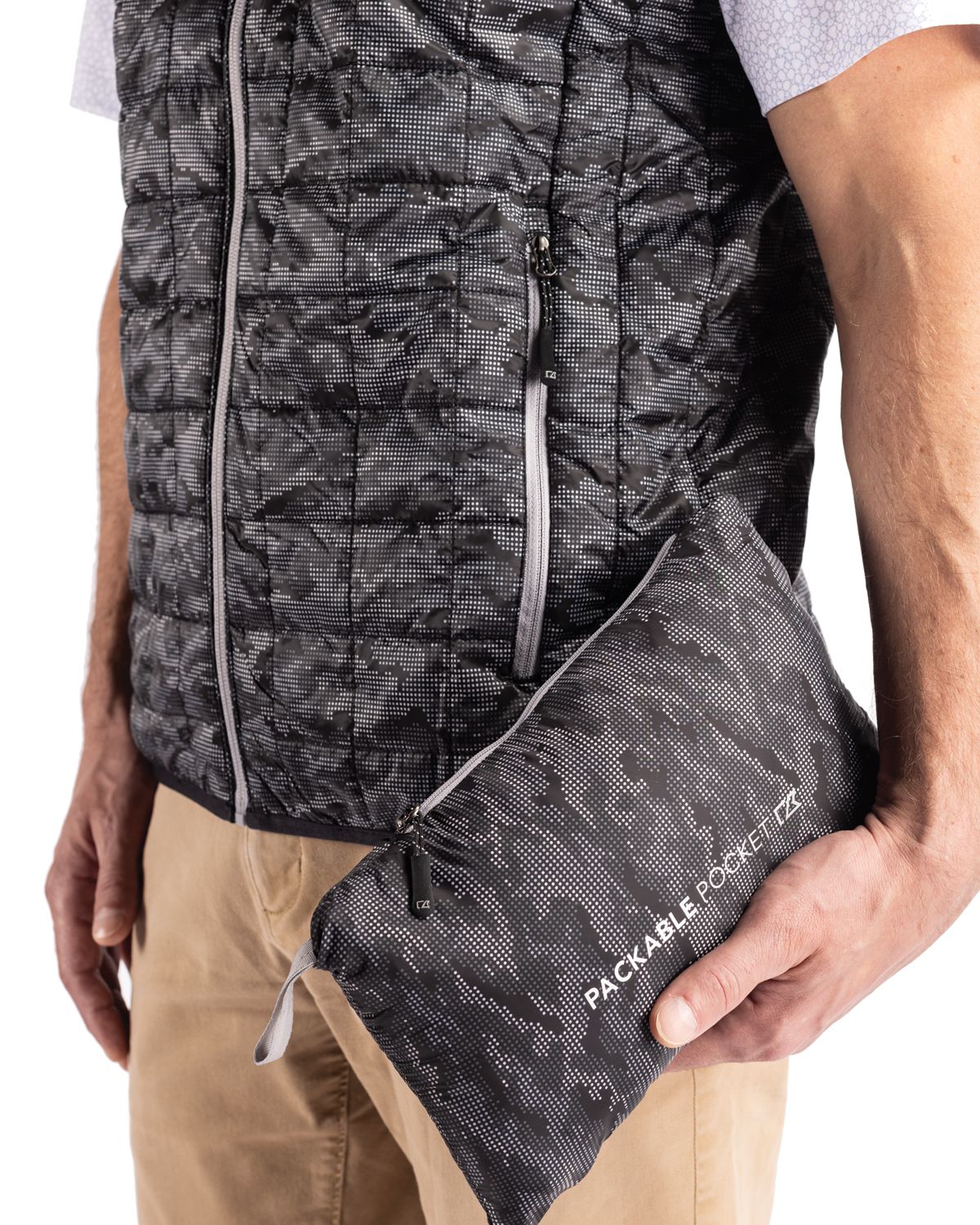 Rainier PrimaLoft Mens Eco Insulated Full Zip Printed Puffer Vest