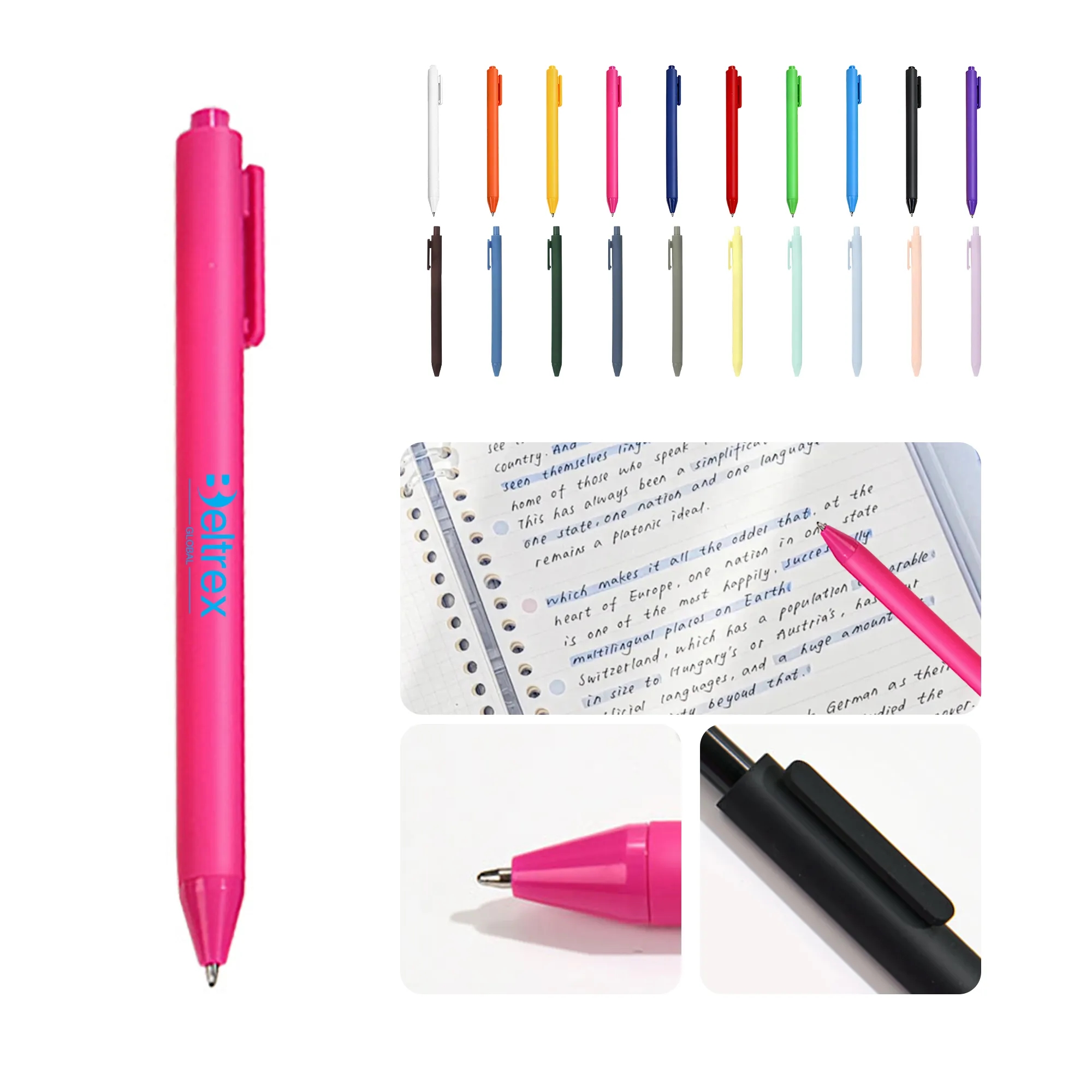 Macaron Click-Action Student Pen with Comfort Grip 15