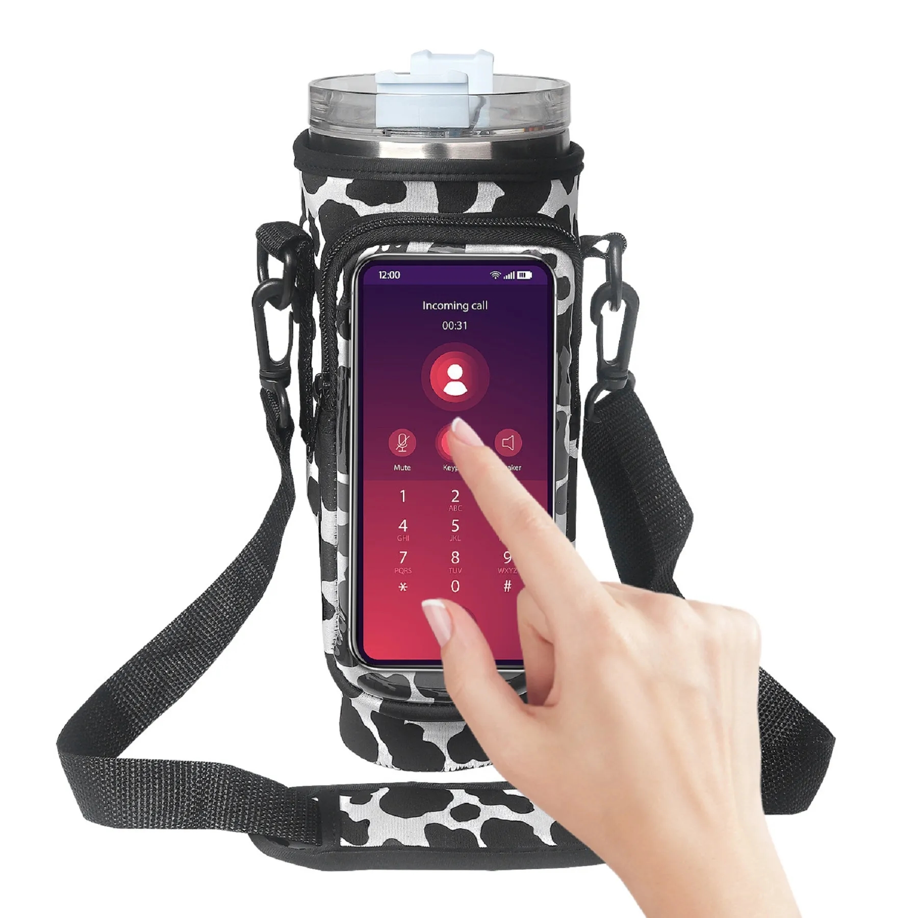40 Oz. Neoprene Tumbler Sleeve with Touchscreen Phone Bag 2