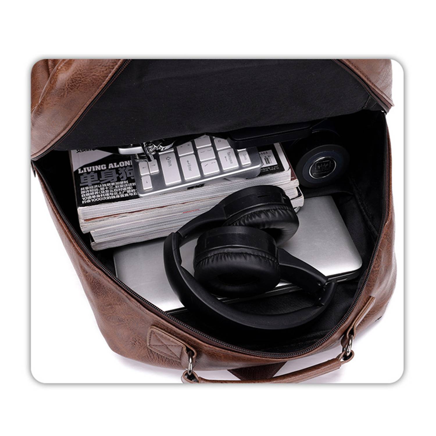 Large Capacity Waterproof Pu Business Travel Backpack 2