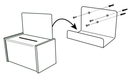 Black Acrylic Suggestion Box w/8 5"w x 5"h Message Header