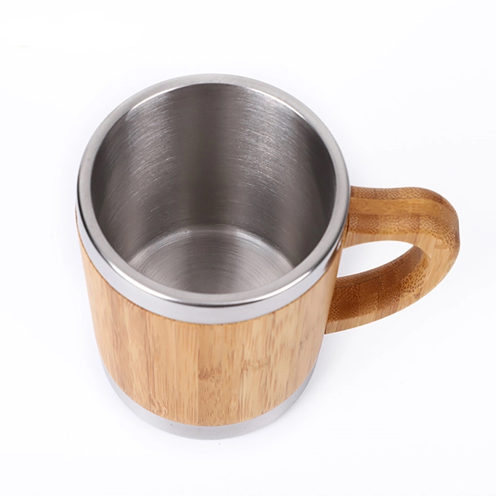 12Oz Stainless Steel With Wood Vacuum Insulated Mug 4