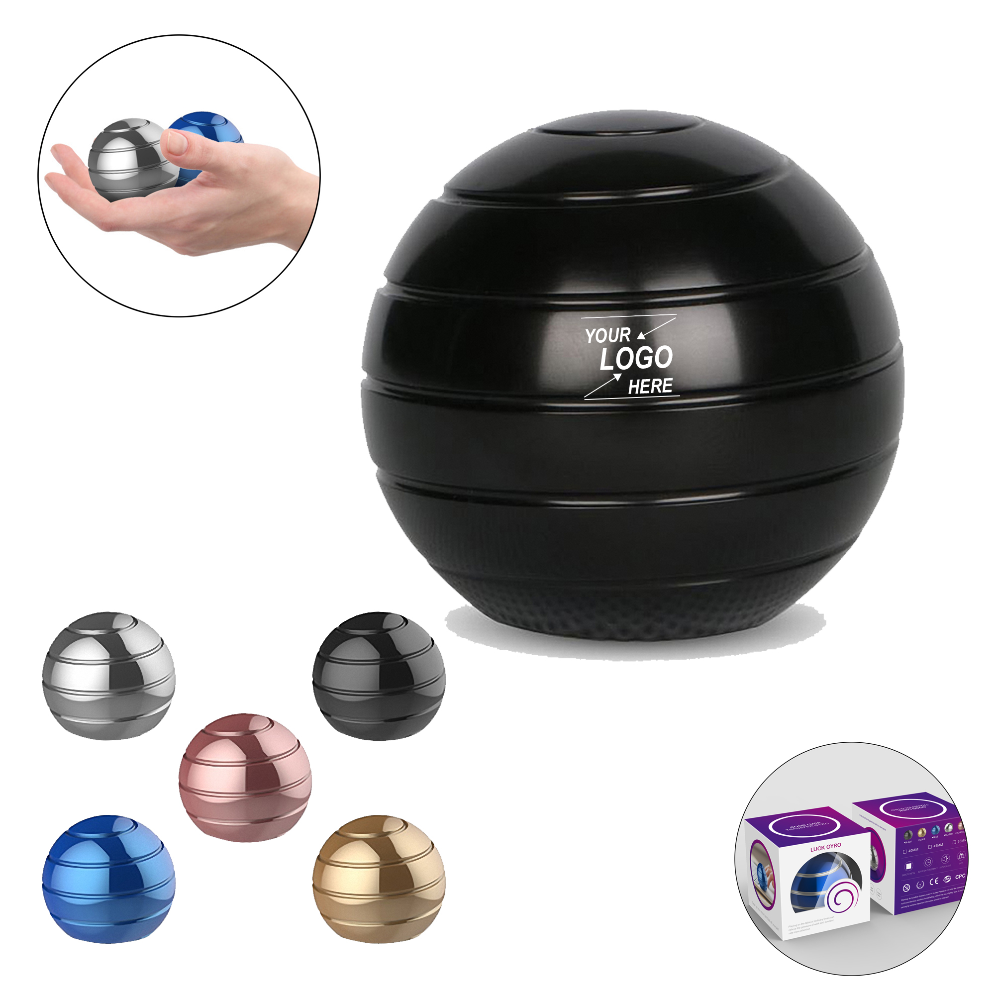 Magnetic Aluminum Fidget Spinner Ball Toy 4