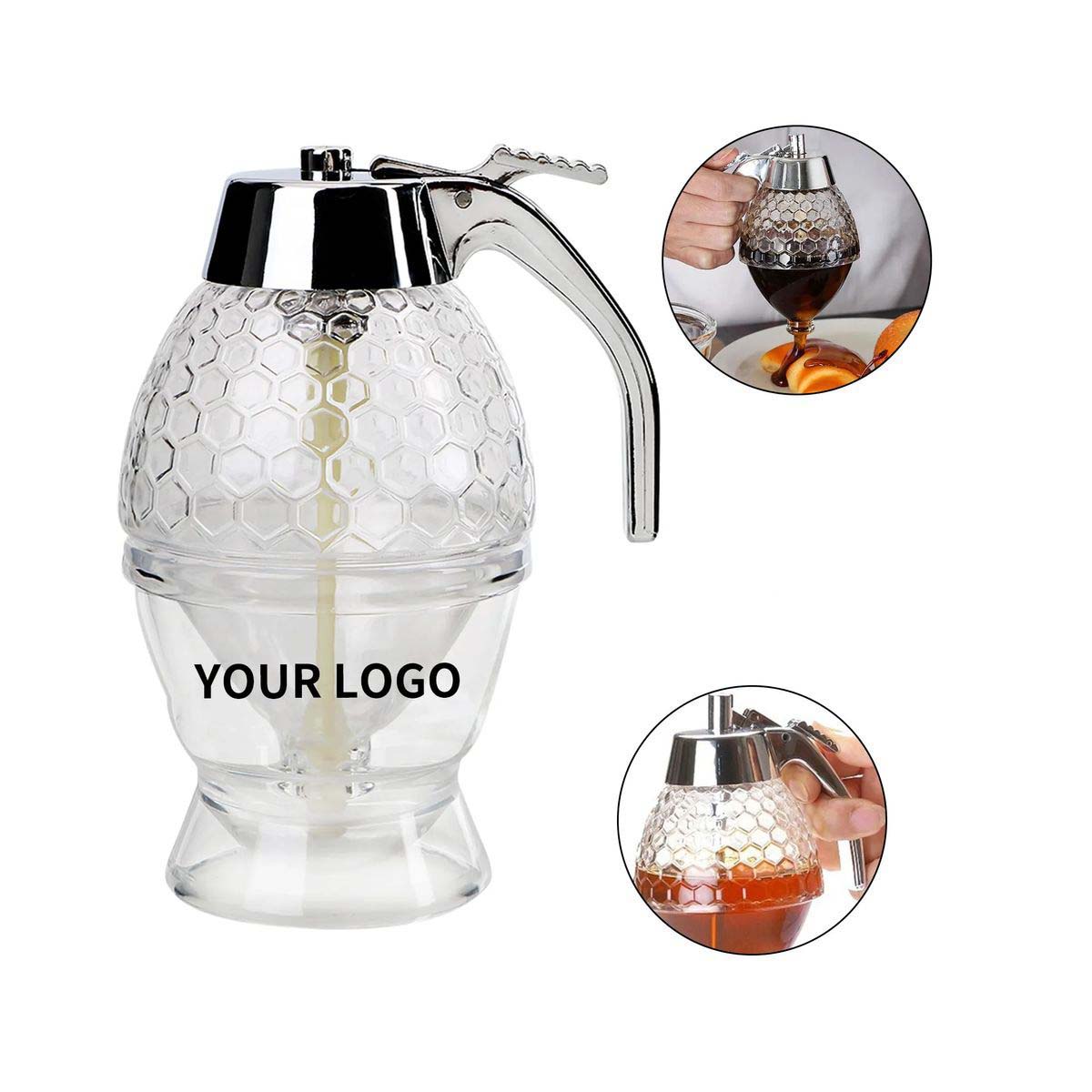 No Drip Honey Syrup Dispenser Glass Body 3