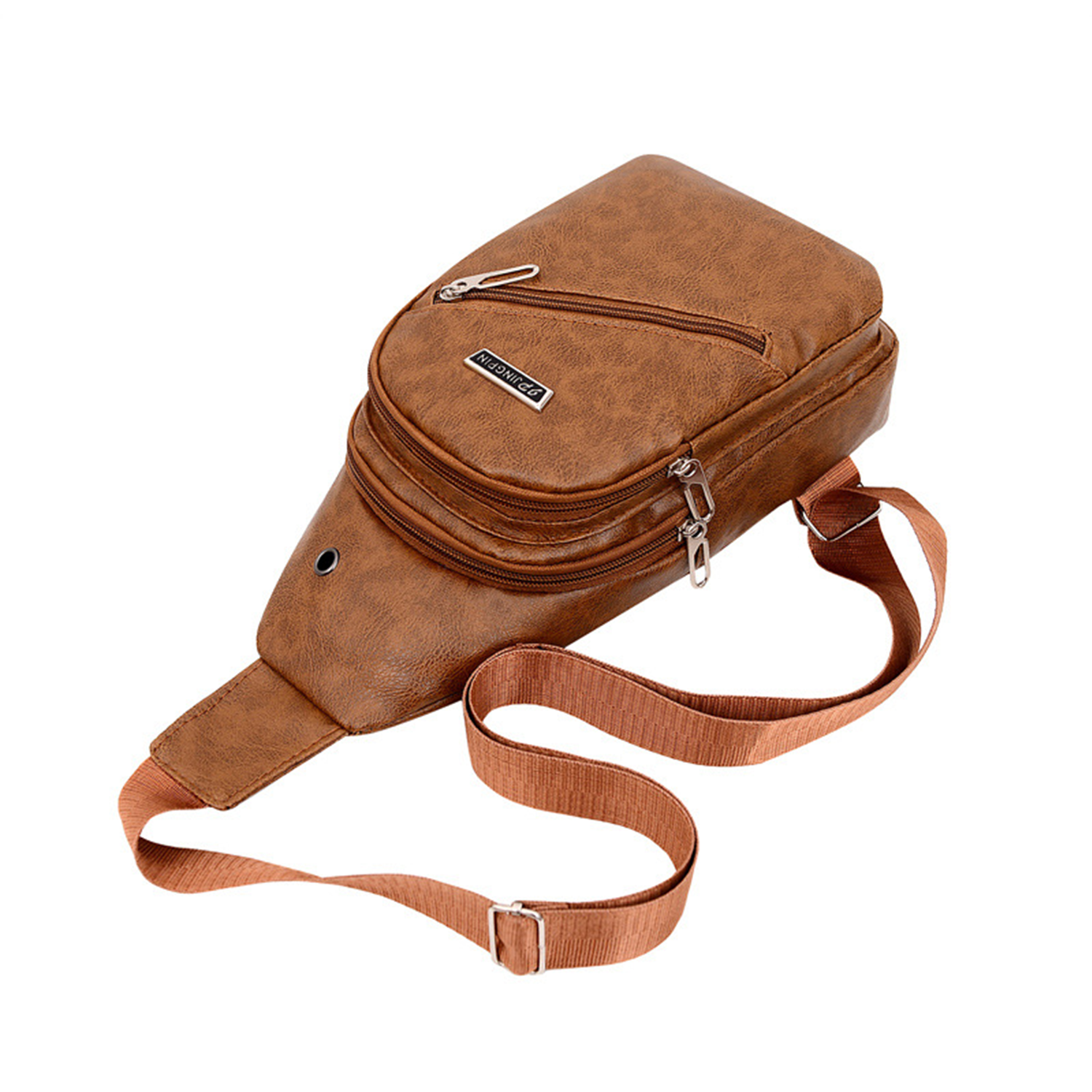 Large Capacity Mens PU Leather Crossbody Bag 1
