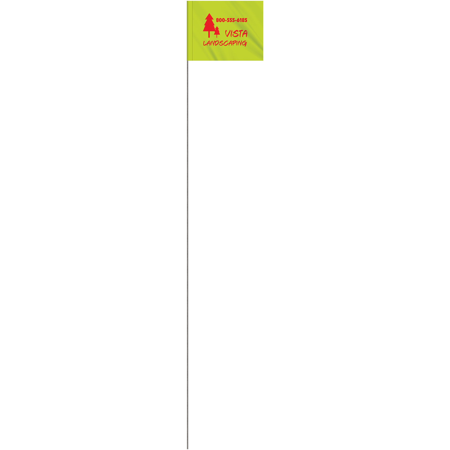 1-Color 4" x 5" Custom Vinyl Marking Flag with 30" Wire 2