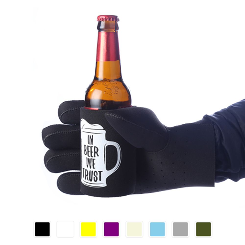 Insulated Neoprene Holding Glove Can Cooler, custom koozie with logo imprint 4