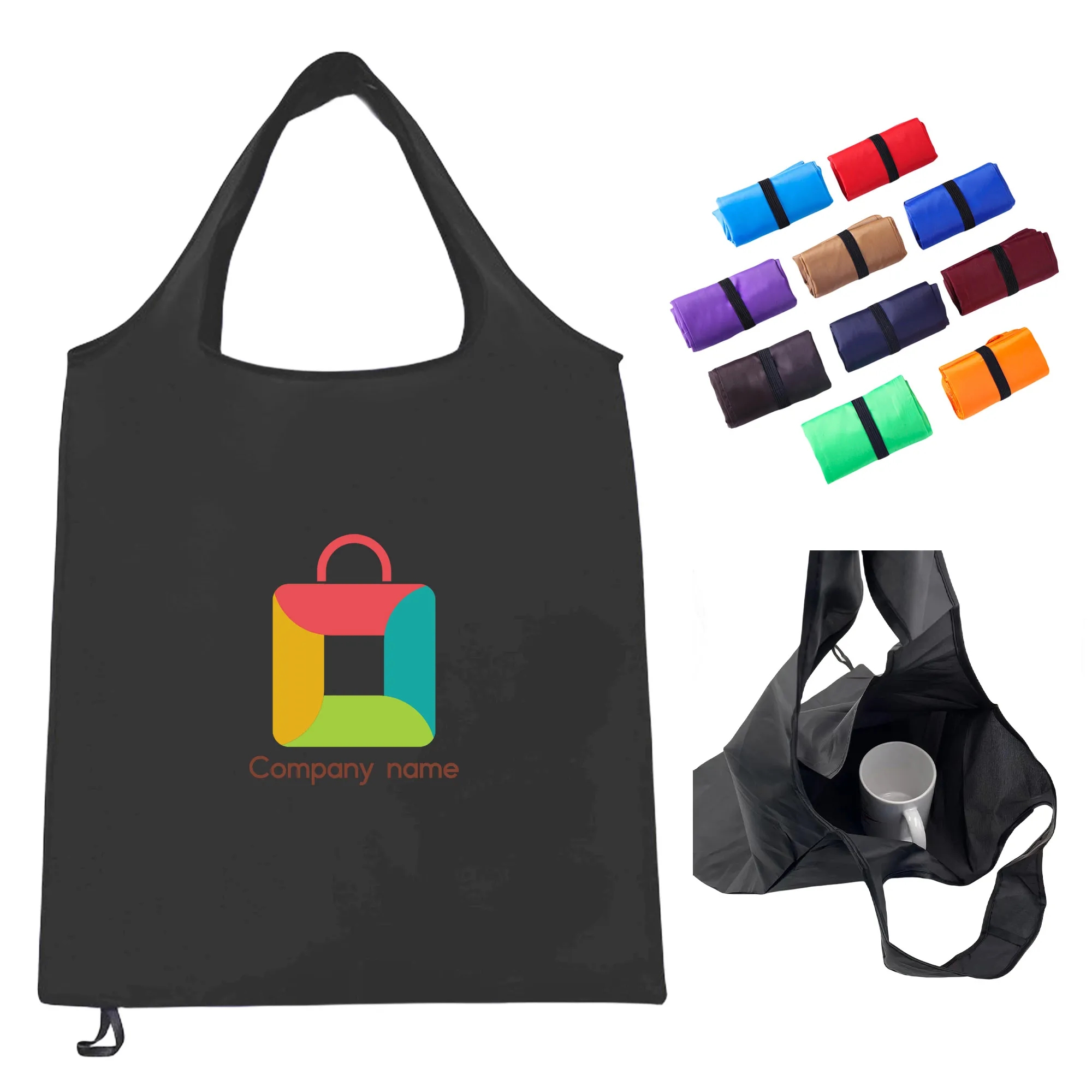 MOQ50 Full Color Foldable Shopping Tote Bag 1