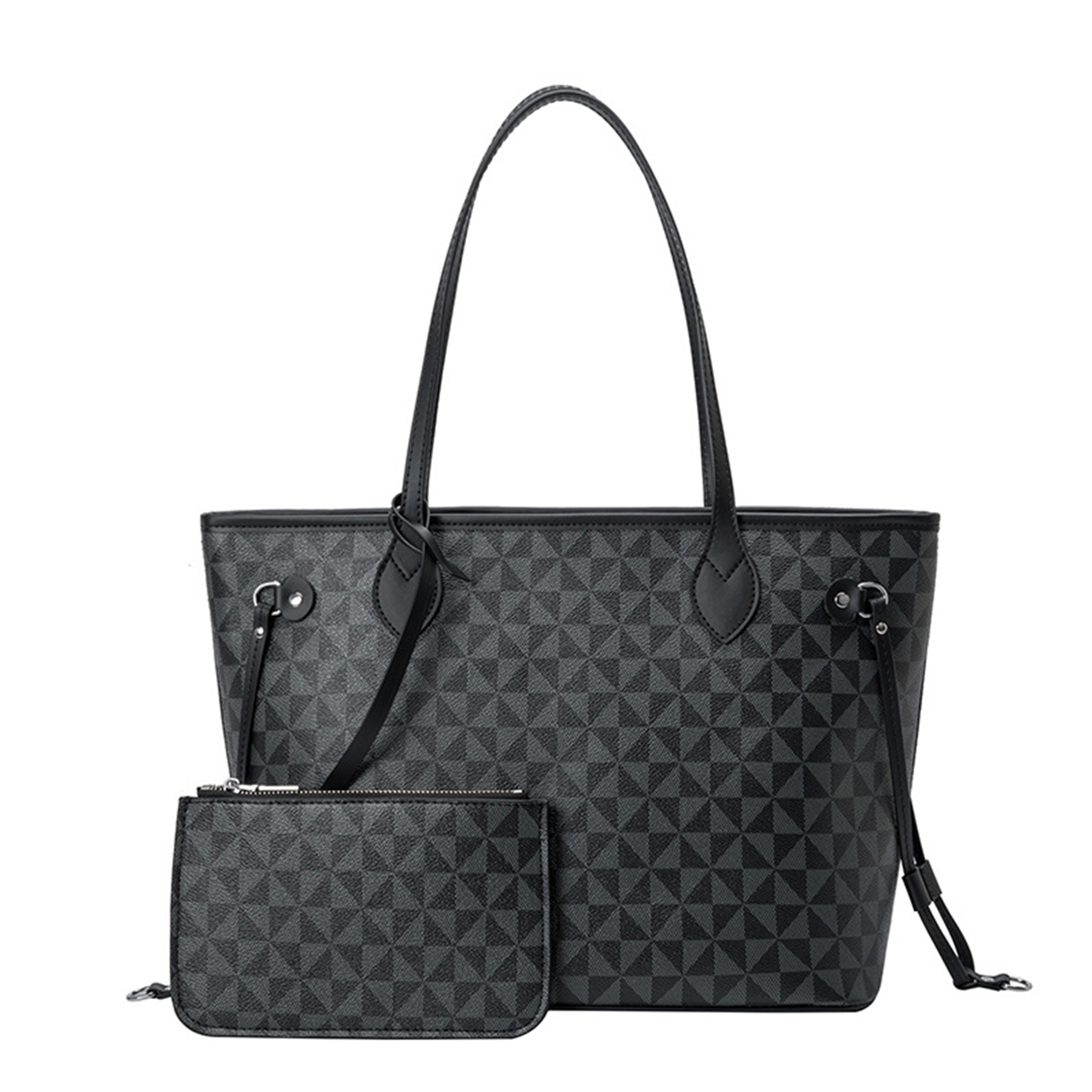 Pvc check Bucket type waterproof Tote bag women 8