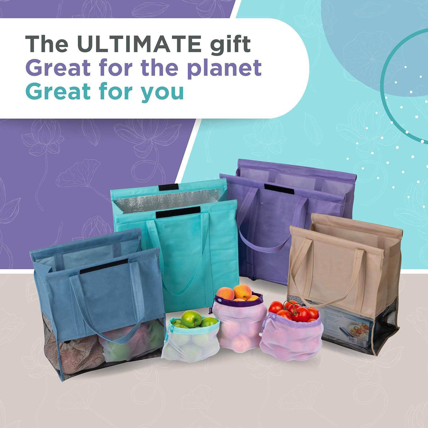 4 Pack Reusable Non-Woven Grocery Shopping Bags 3