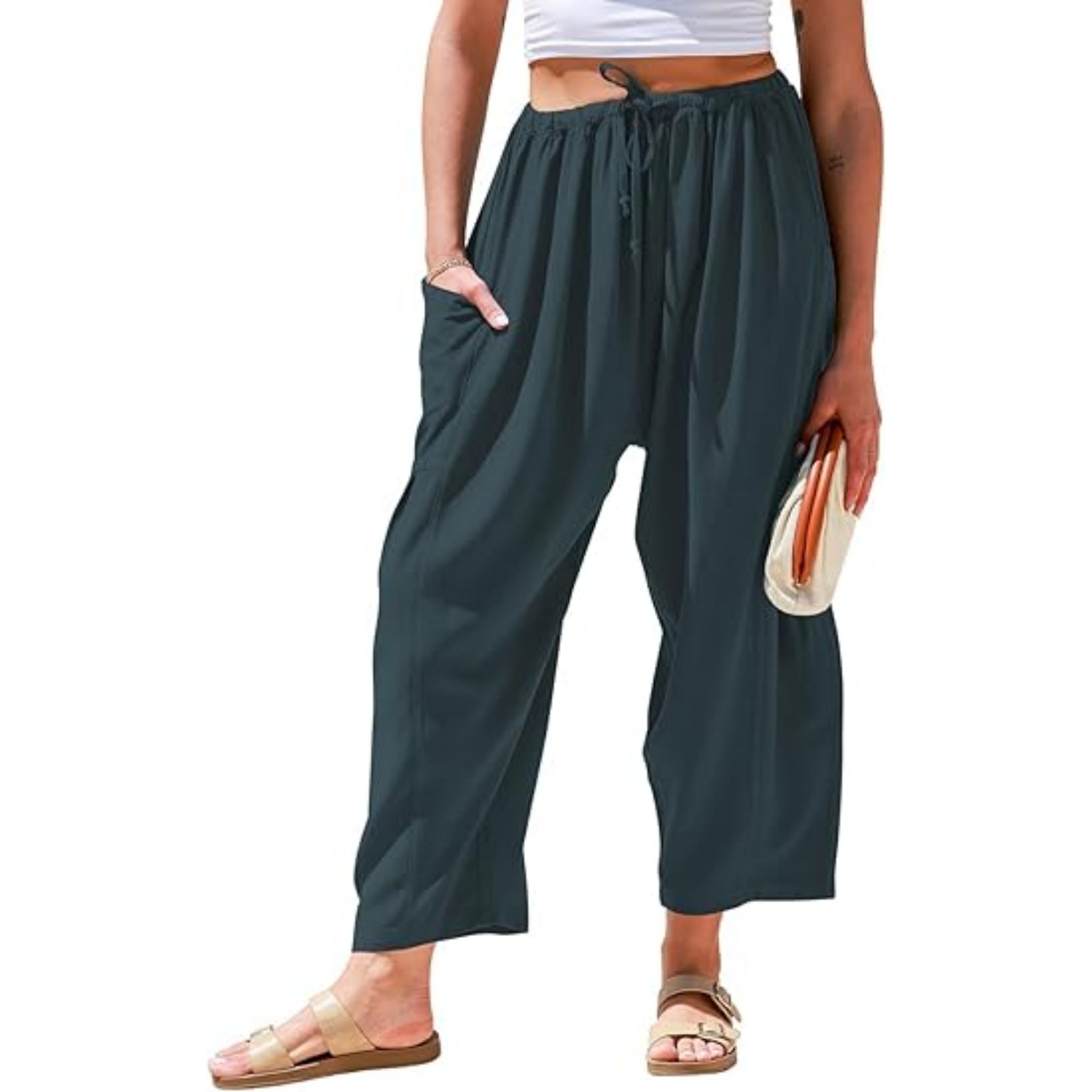 Women Linen Wide Leg Pants 10