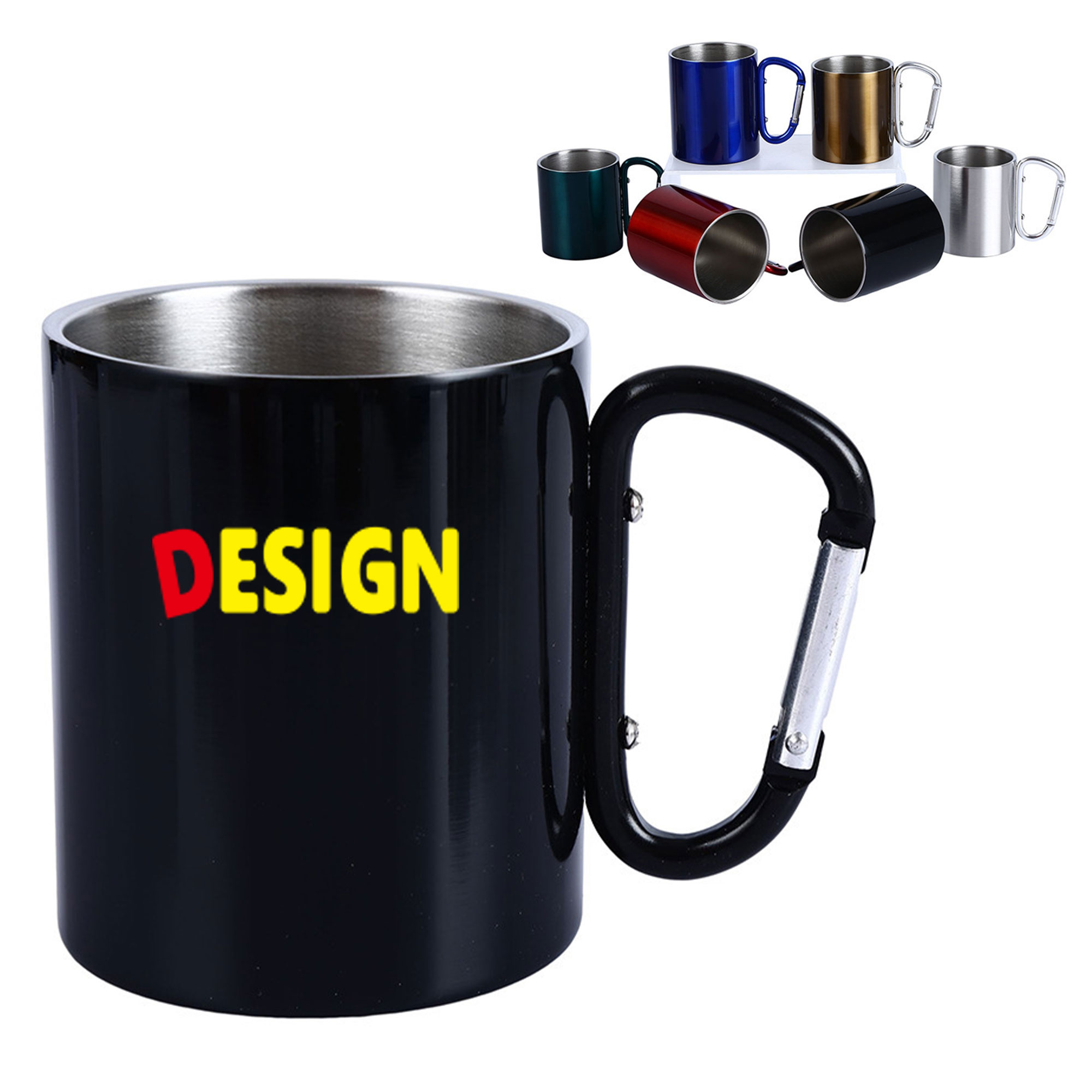 Carabiner Handle Travel Stainless Mug 2