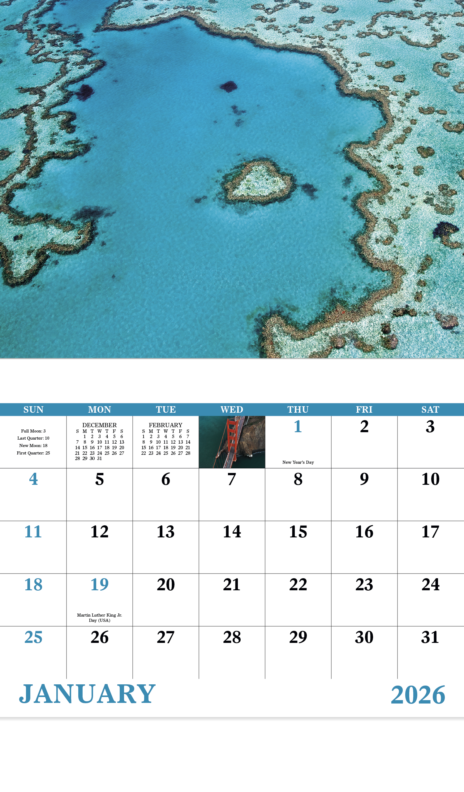 Good Value™ View from Above - Stapled Calendar 12