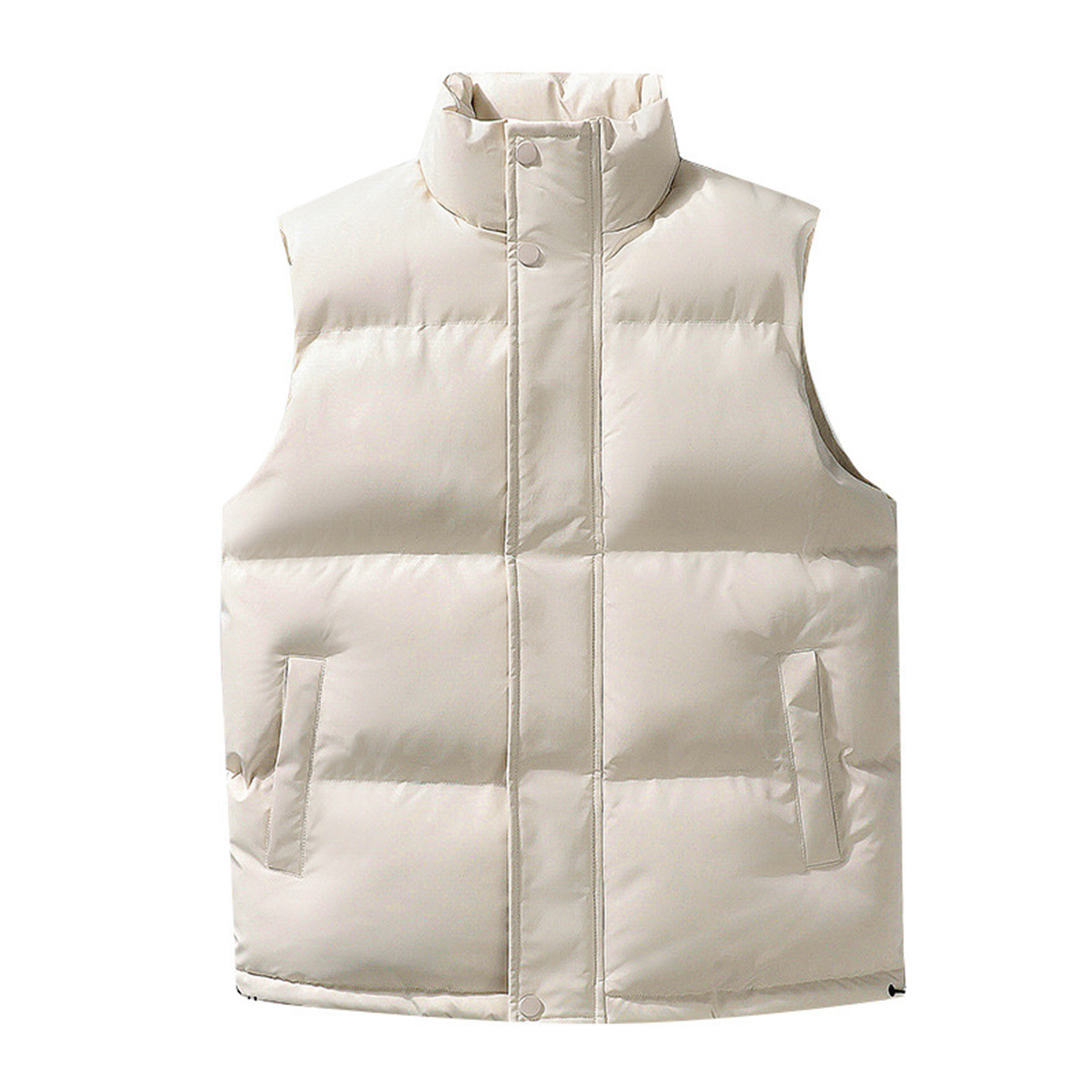Winter Quilted Cotton Stand Collar Sleeveless Vest 2