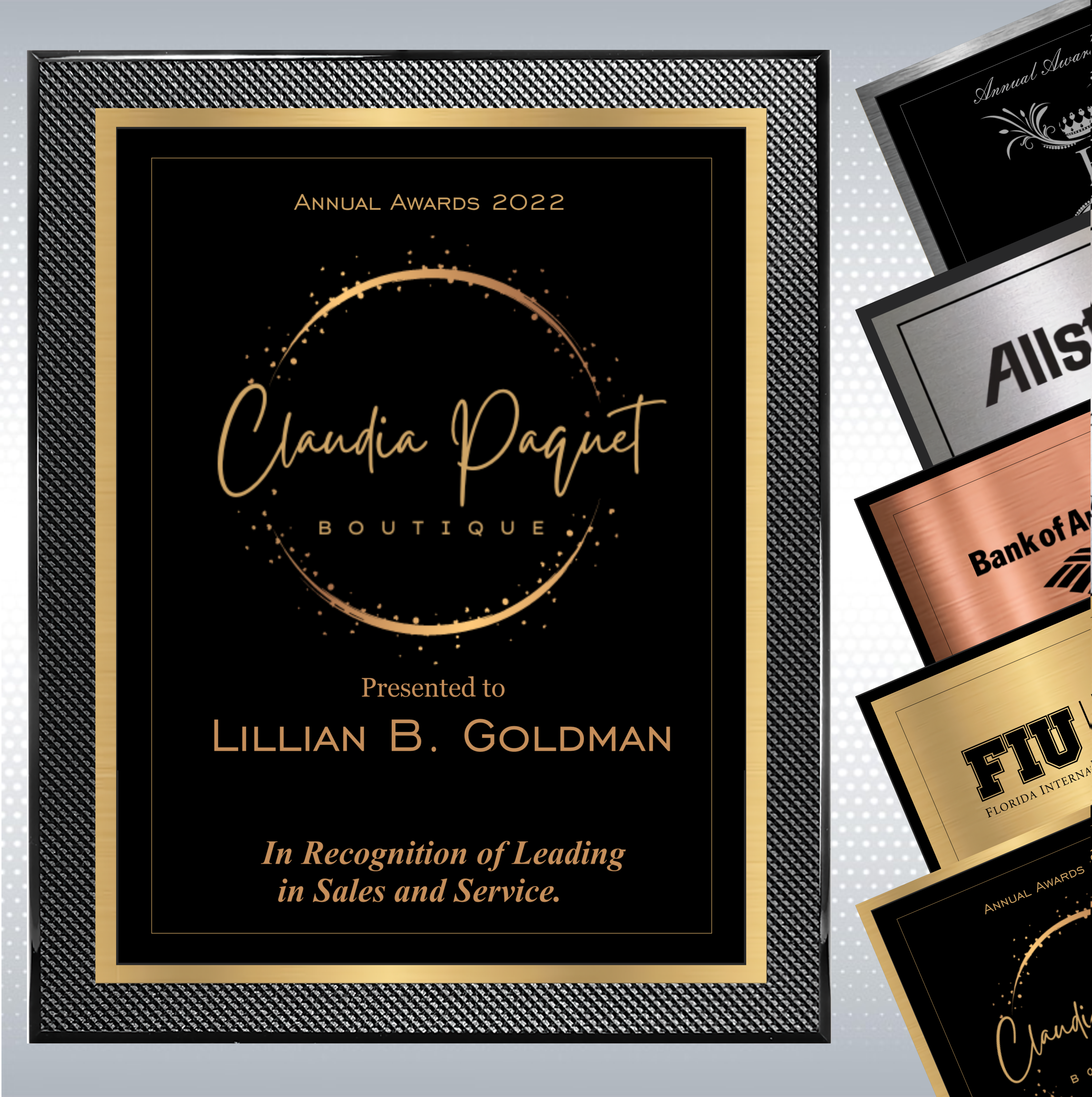 Piano Carbon Fiber Finish Plaque w/Choice of Double Plate 4