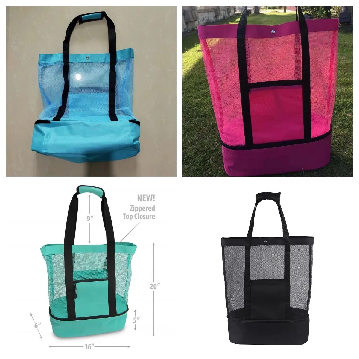 Canvas Beach Tote with Insulated Cooler, custom tote bag with logo imprint 4