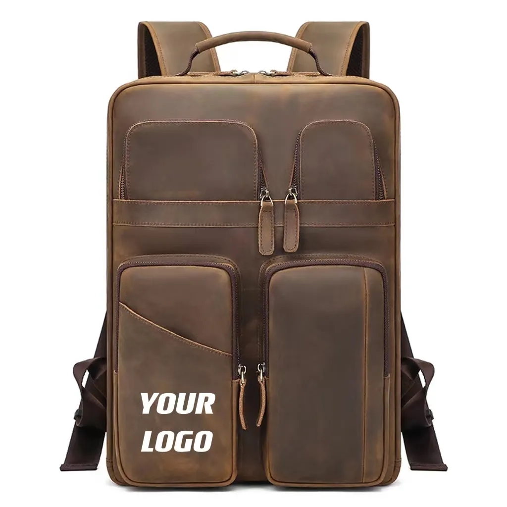Vintage Genuine Leather 15.6 Inch Laptop Backpack 2