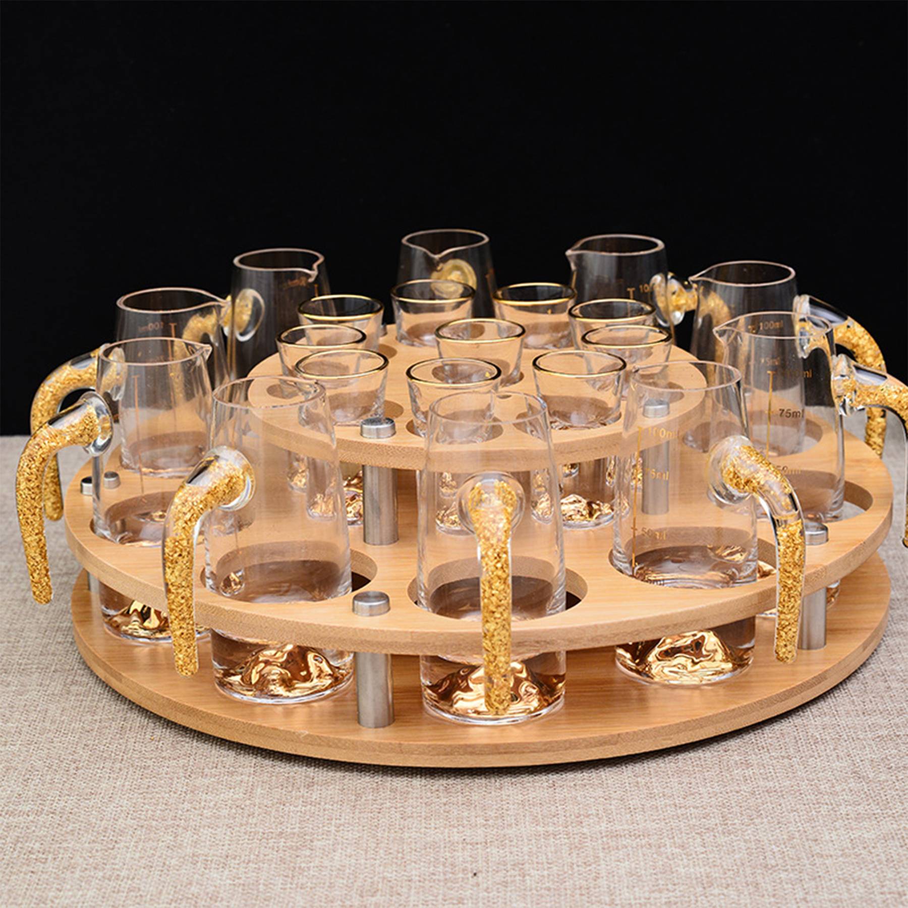 Wood Glasses Cup Serving tray 2