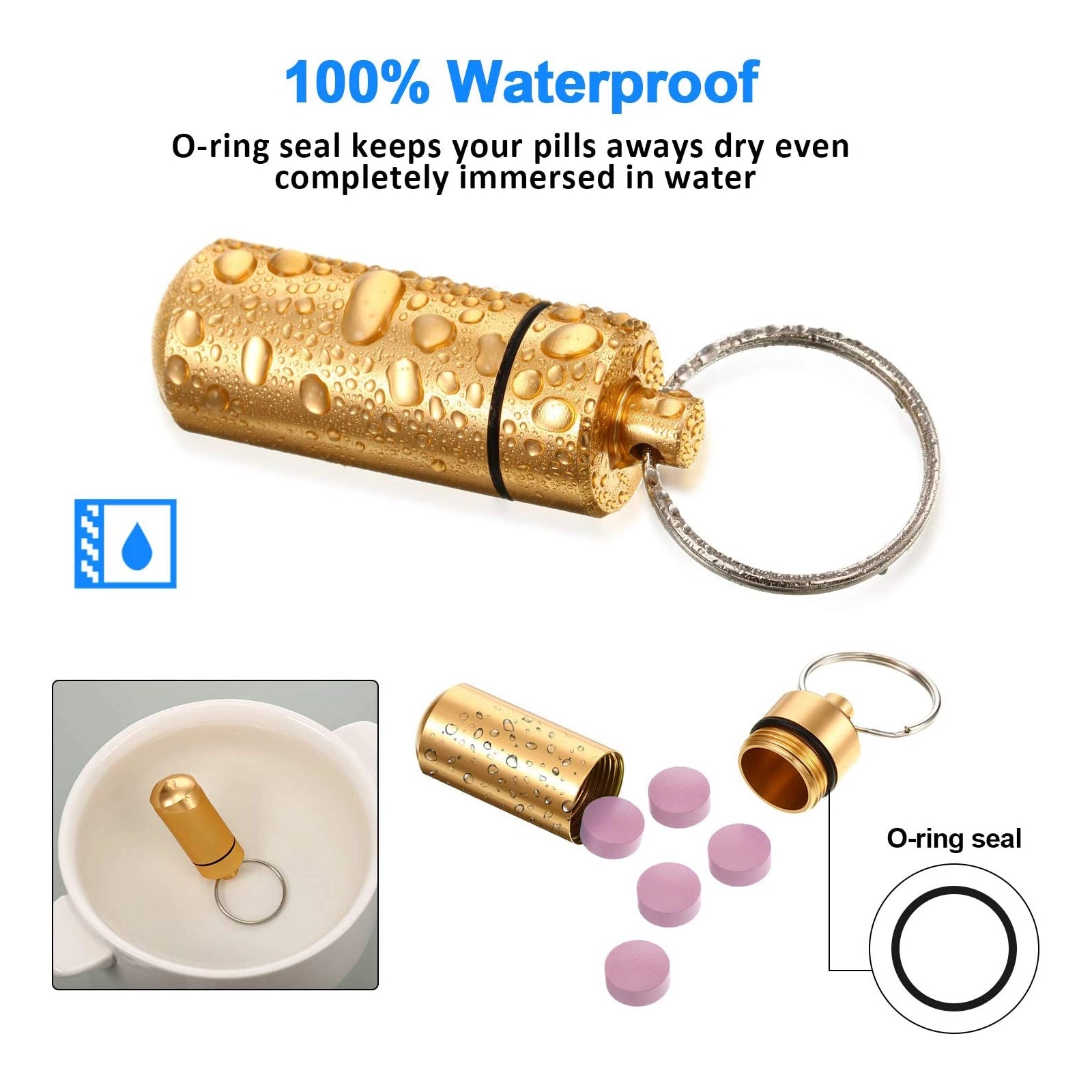 Keychain Pill Holder Bottle 12