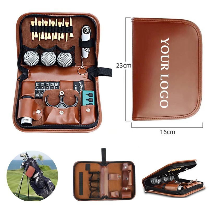 PU Leather Carrying Golf Club Gadgets Kits Case Bag 2