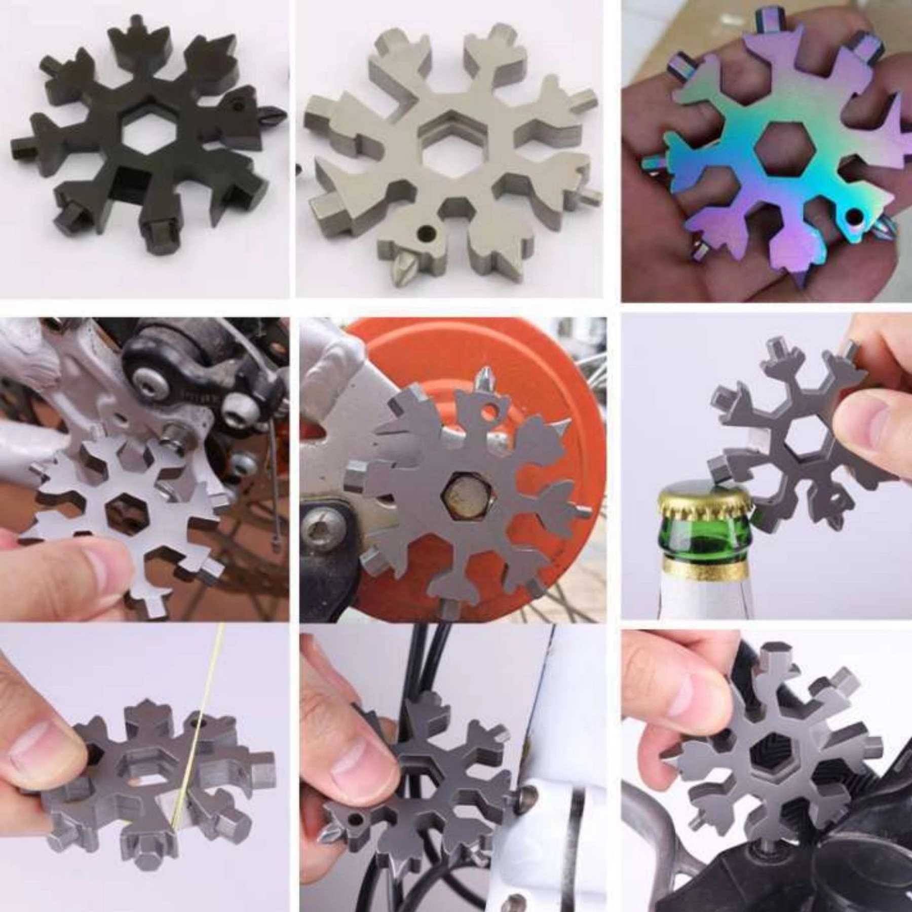Saker 18-in-1 Snowflake Multi Tool Christmas Gift Keychain 3