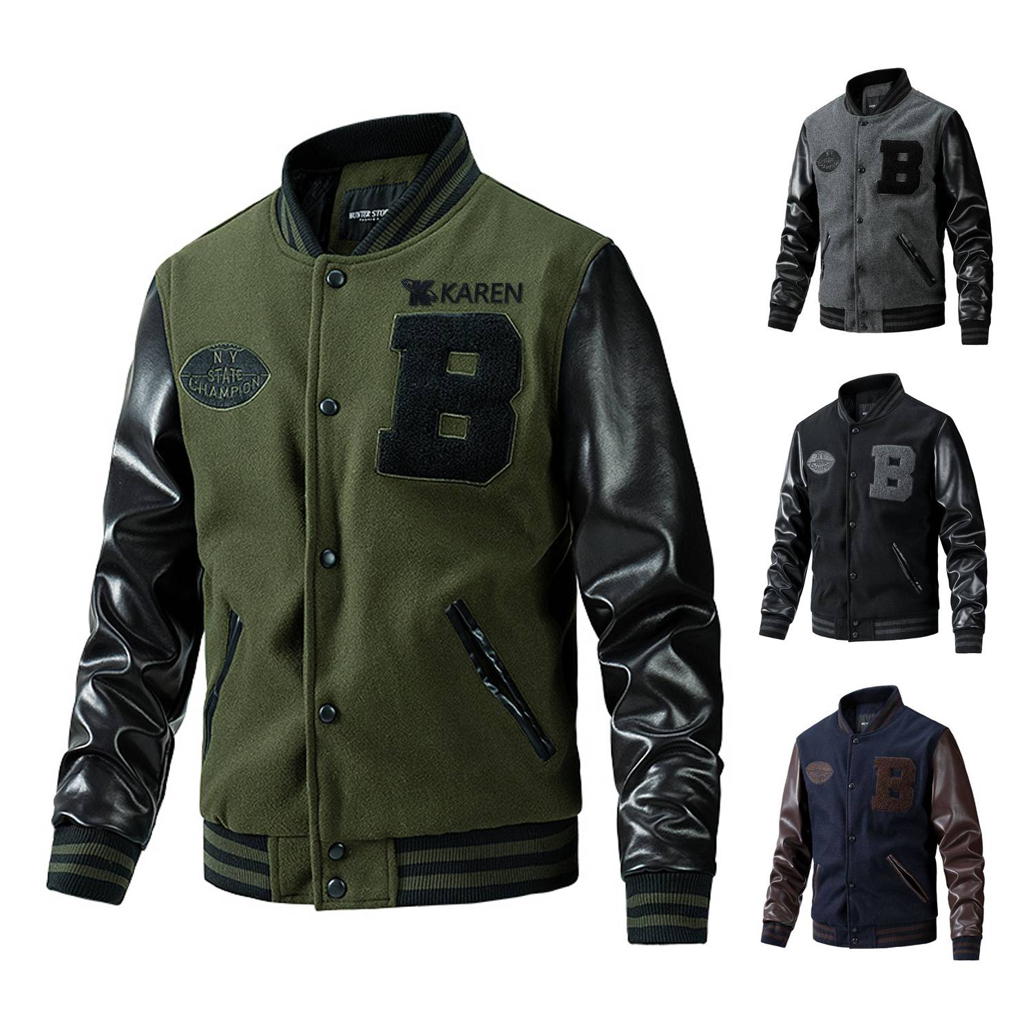 Fashion Padded Men's Baseball Jacket