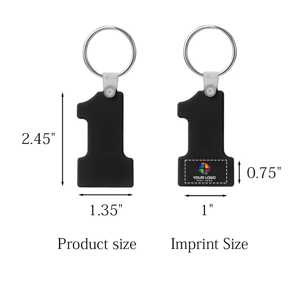 Number One-Shaped Silicone Keychain 19