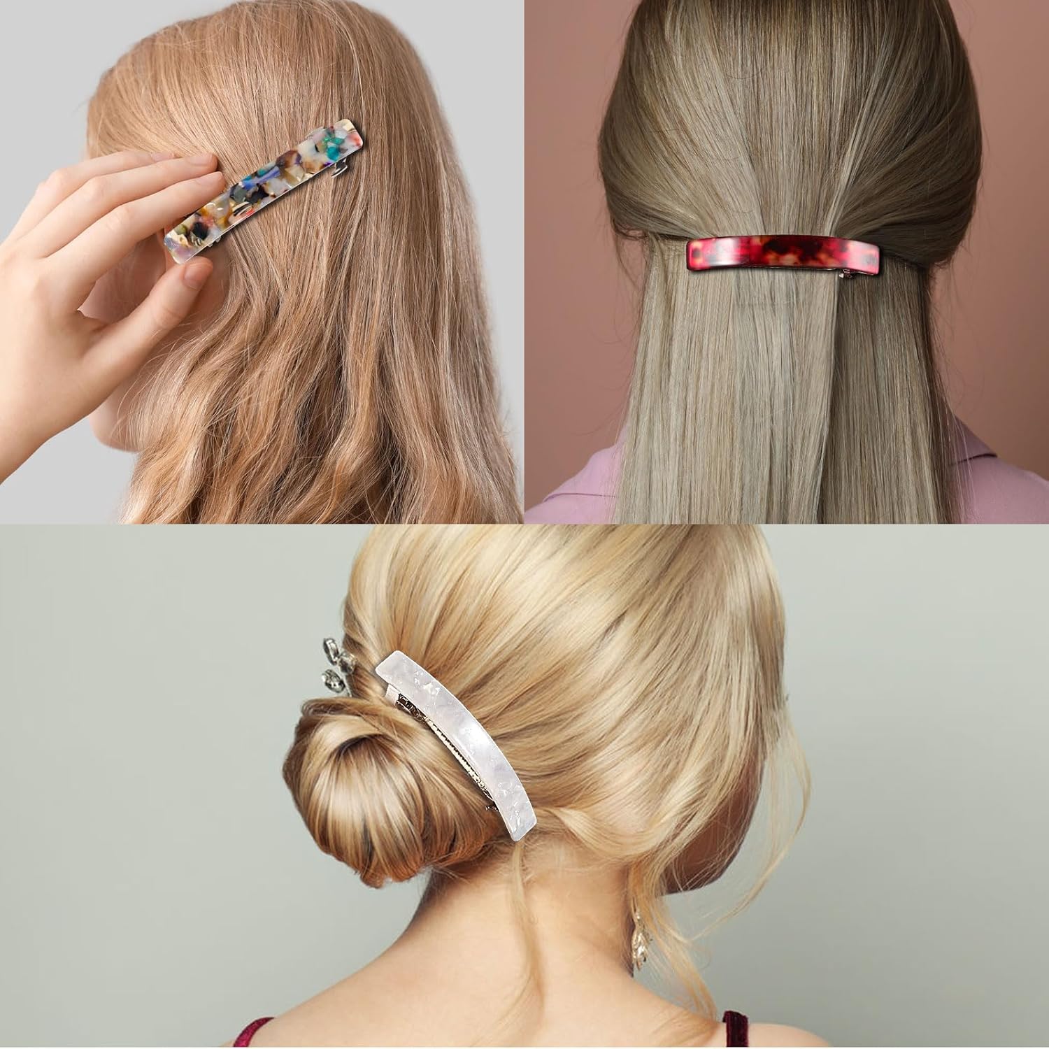 Hair Barrettes for Women,Tortoise Shell Hair Clips 5