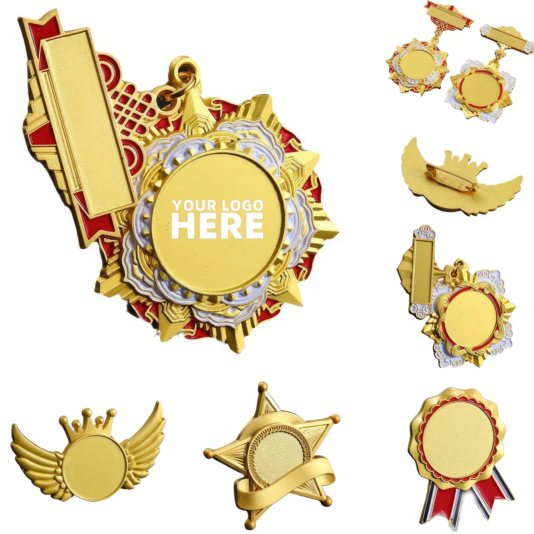 Custom Metal Medal Brooch 2
