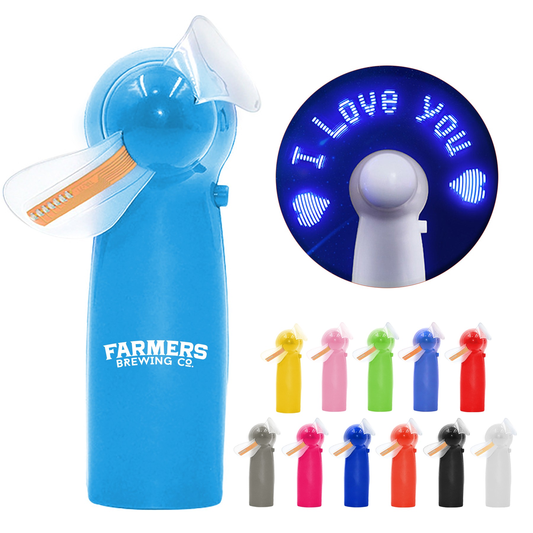 Pre-Programmed Mini Flash Message Fan with LED 1