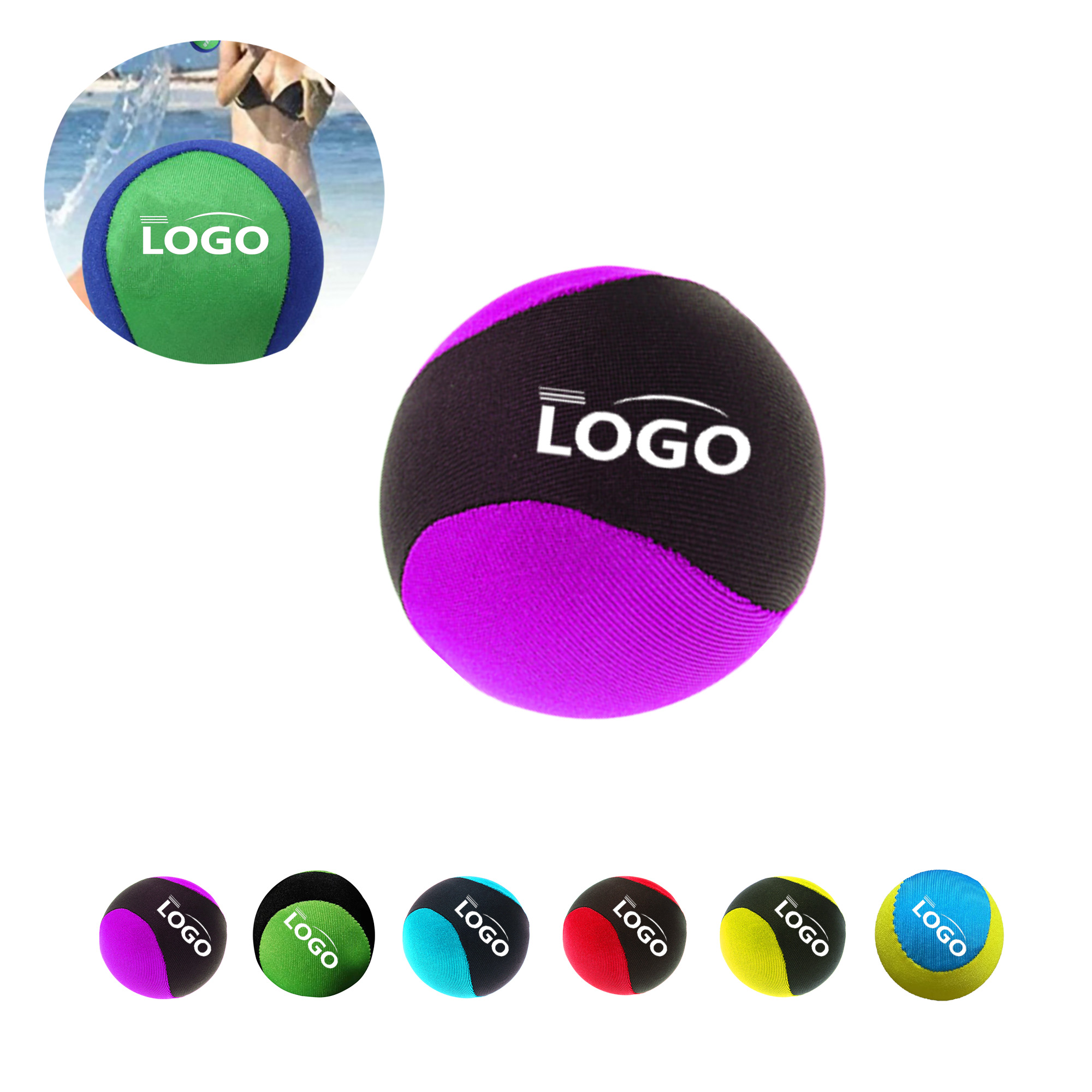 MOQ50 TPR Gel Water Bouncing Cloth Beach Ball 3