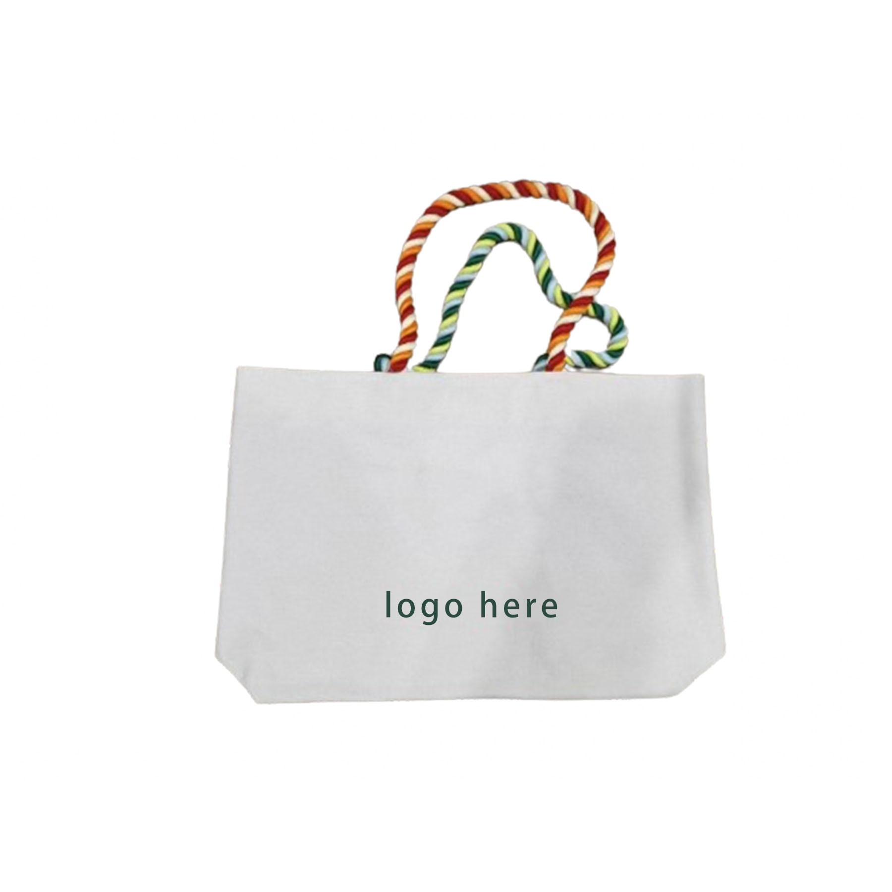 Colorful Hemp Rope Perforated Canvas Tote Bag 2