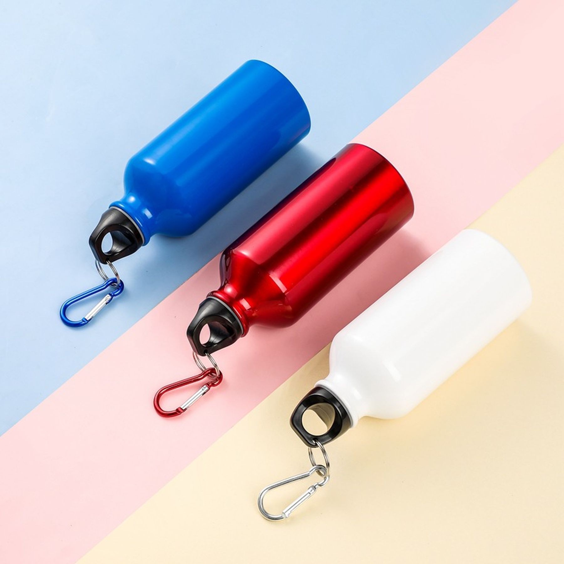 14 Oz Aluminum Water Bottle With Carabiner And Twist Cap 7