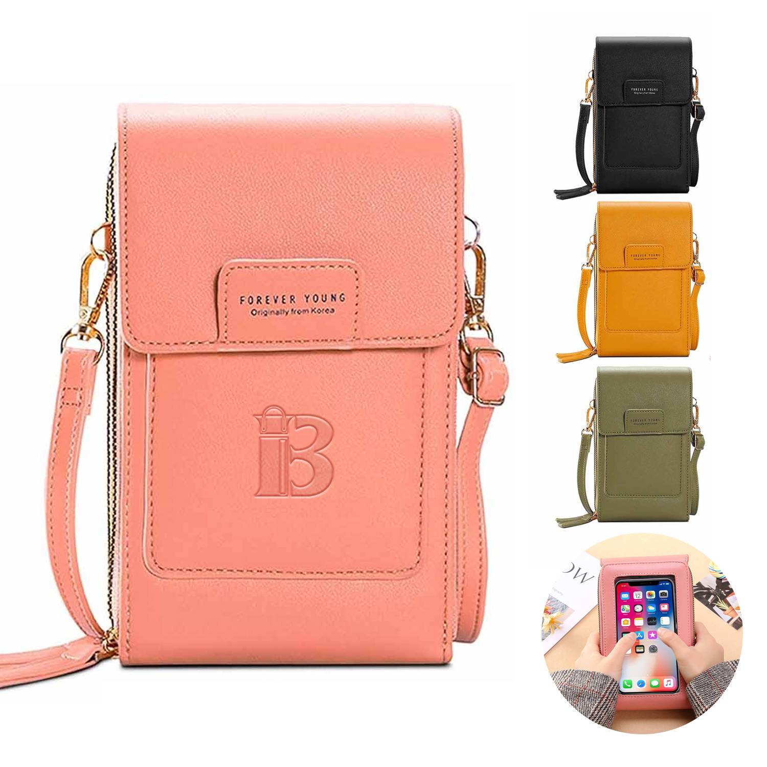 Crossbody touchscreen phone bag