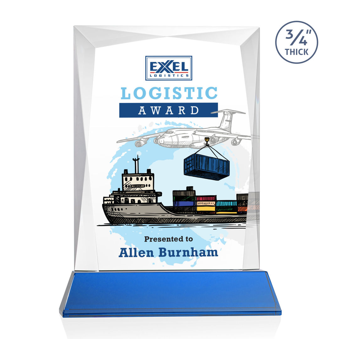Messina VividPrint™ Award on Newhaven Base - Blue 2