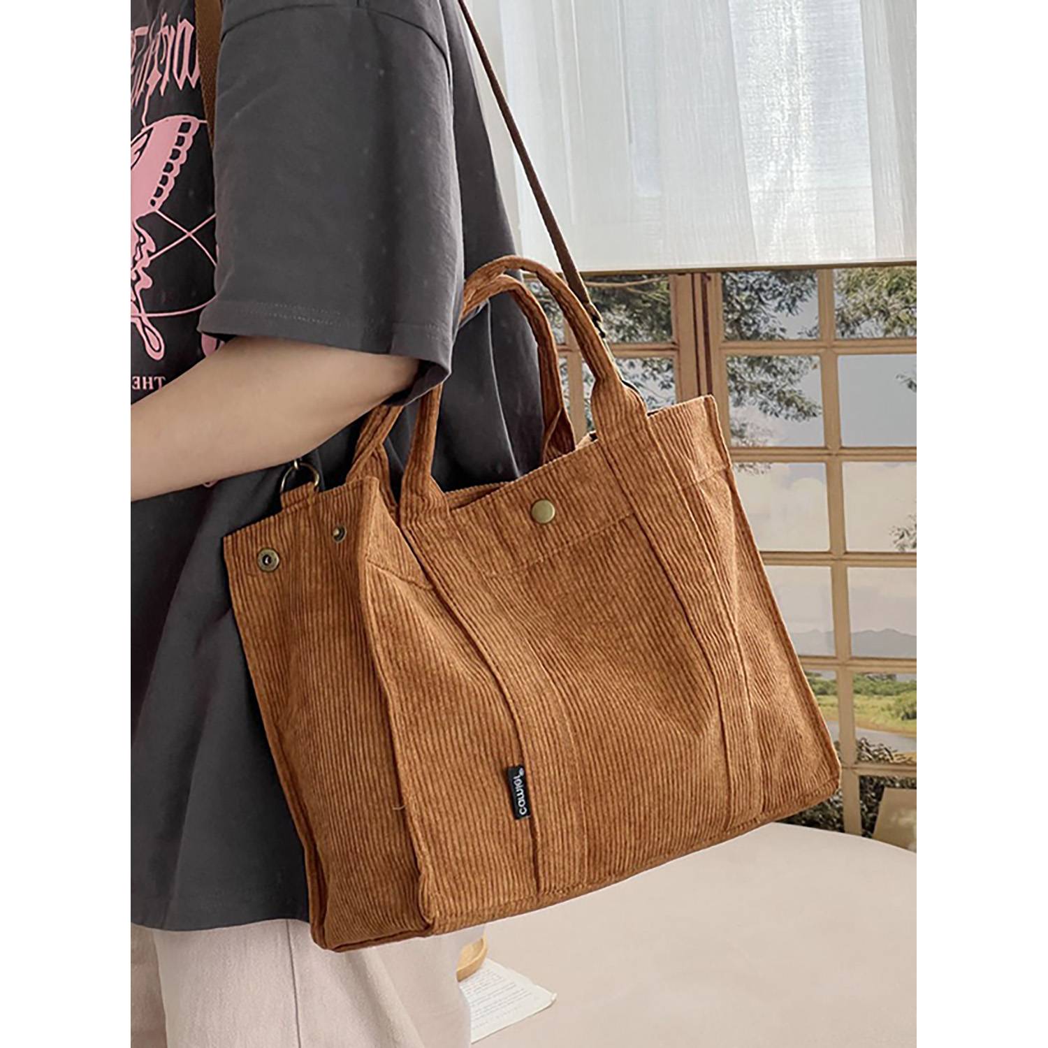 Thickened corduroy handbag 7