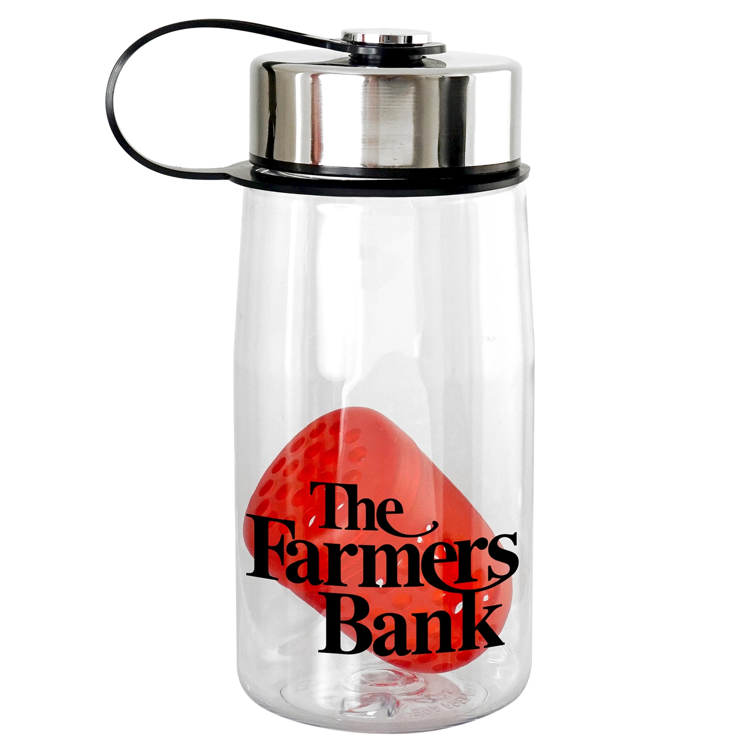 Metal Lanyard Lid 18 oz. Recycled Bottle with Floating Infus 18