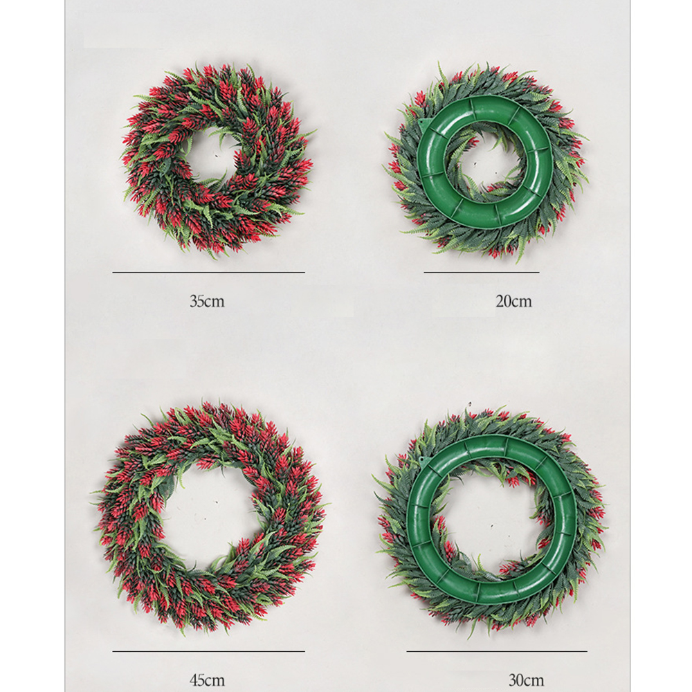 35cm Christmas Artificial Pine Cone Wreath Door Decoration 6
