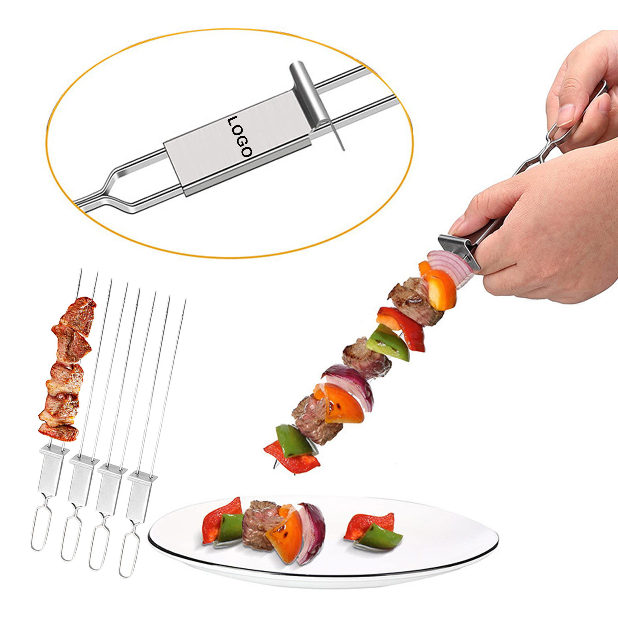 Stainless Steel BBQ Skewers 2