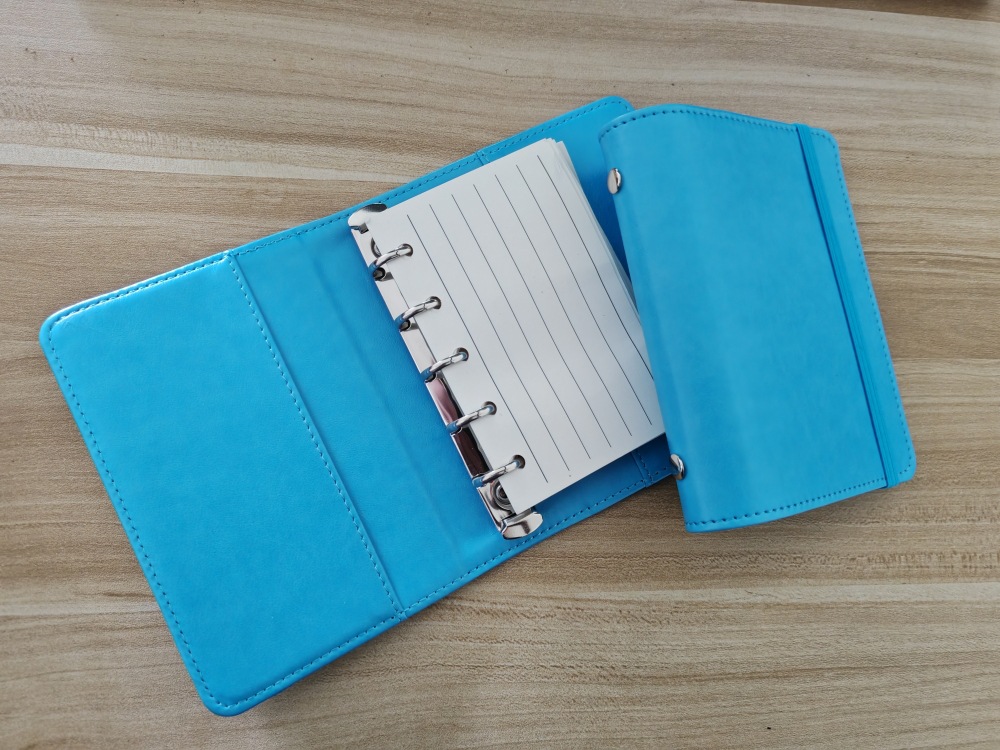 Durable leather binder with D-rings 12