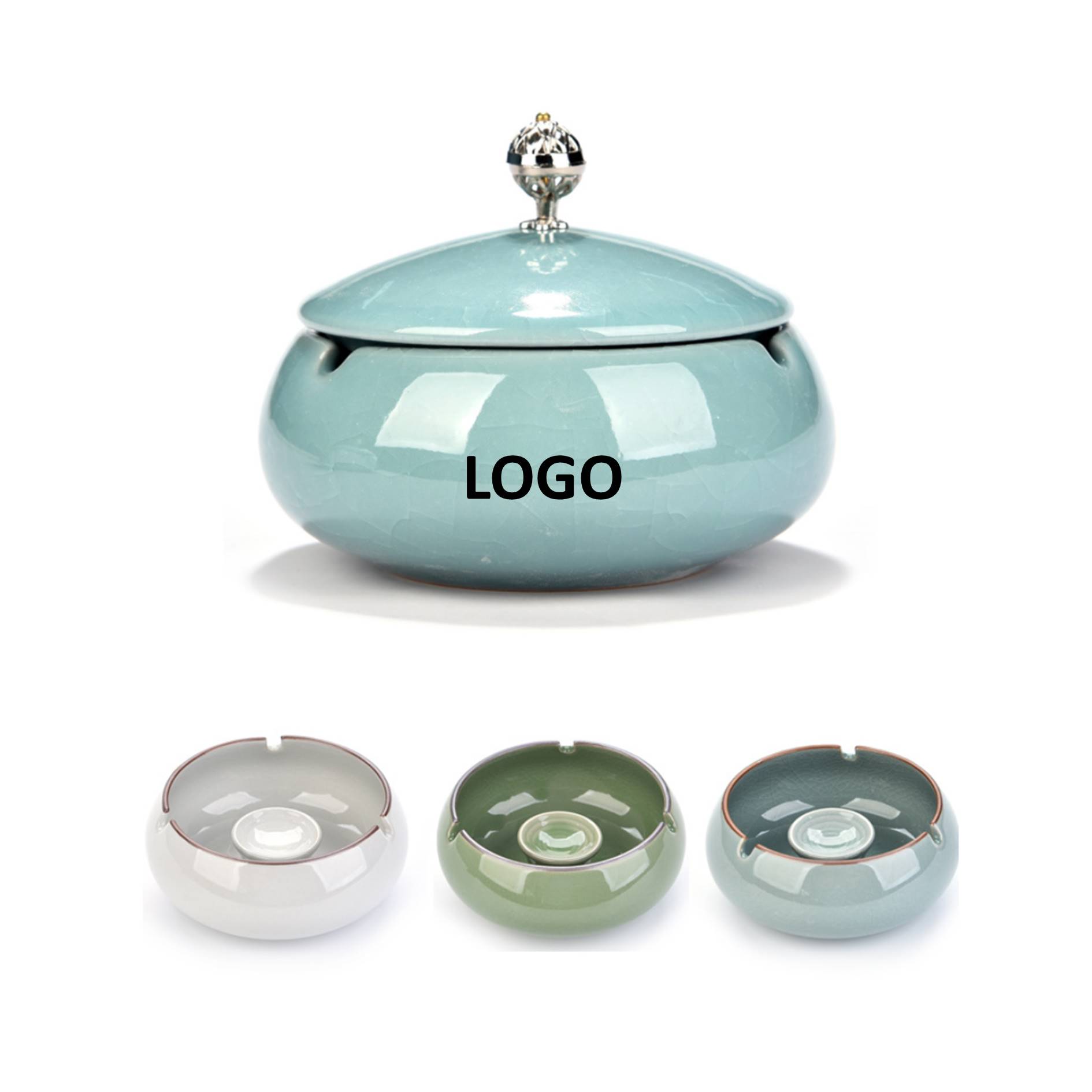 Creative Luxury Ceramic Ashtray With Lid 4