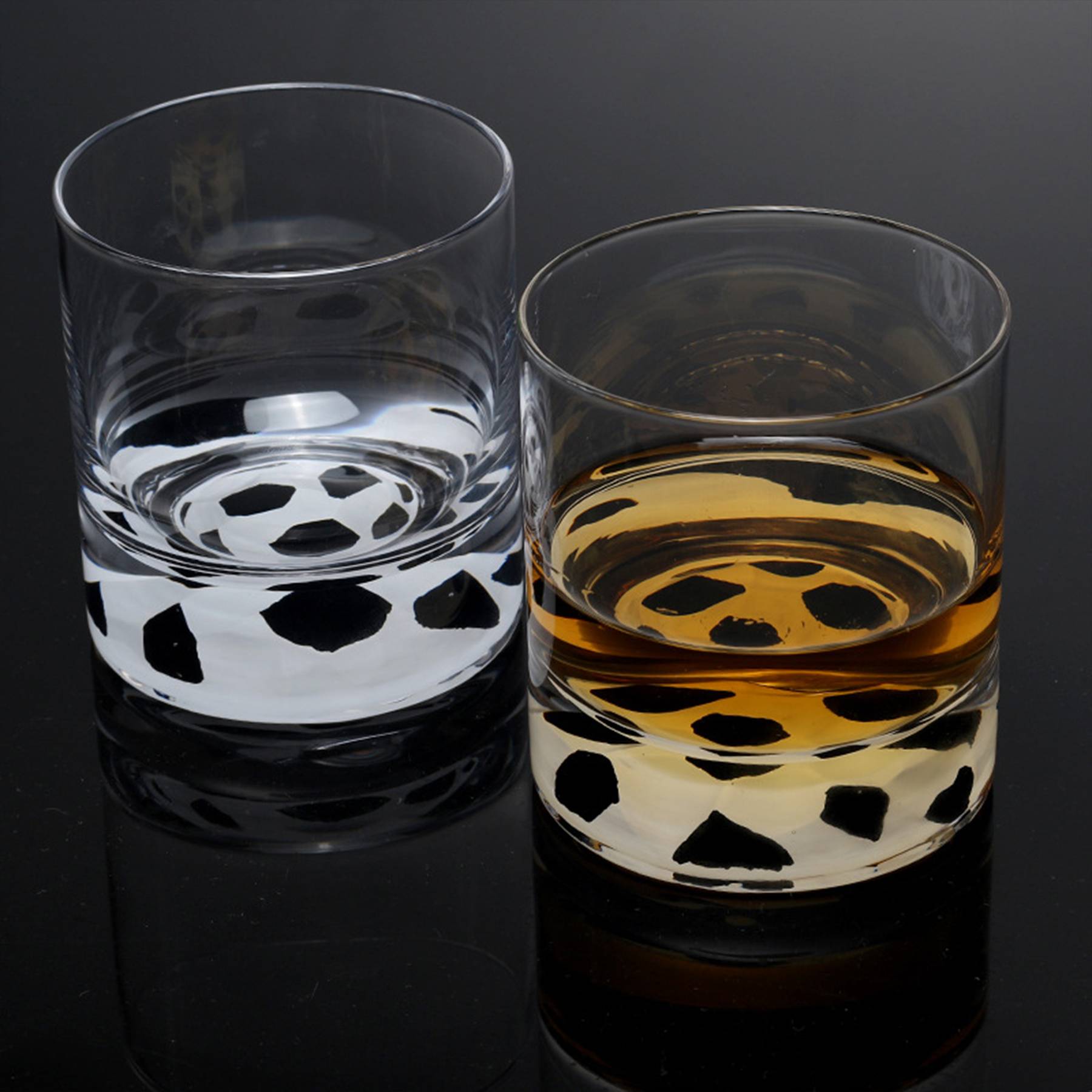 Glass Soccer Cow Spot Cup 6