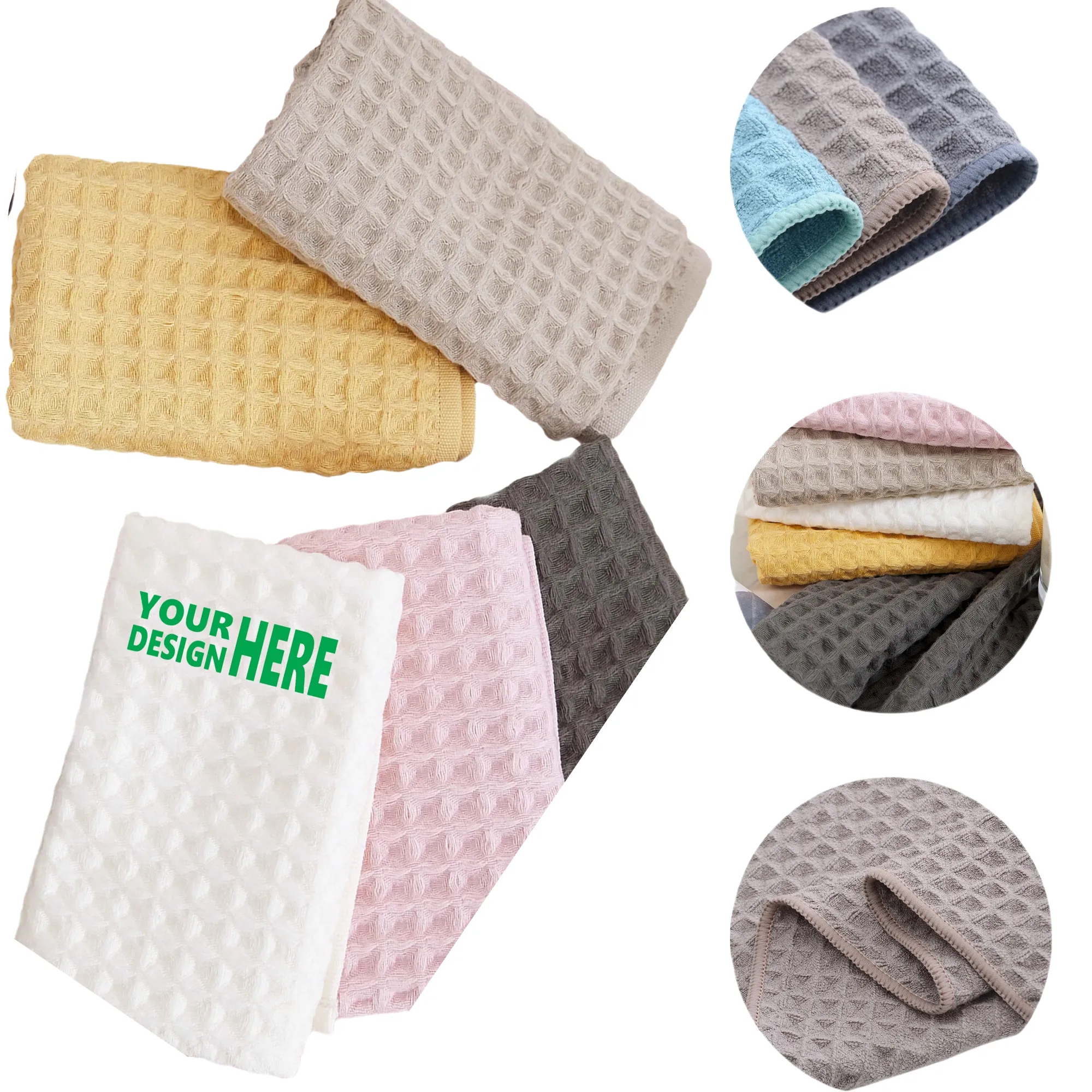 Cotton Large Plush Waffle Beach Bathroom Towel MOQ20