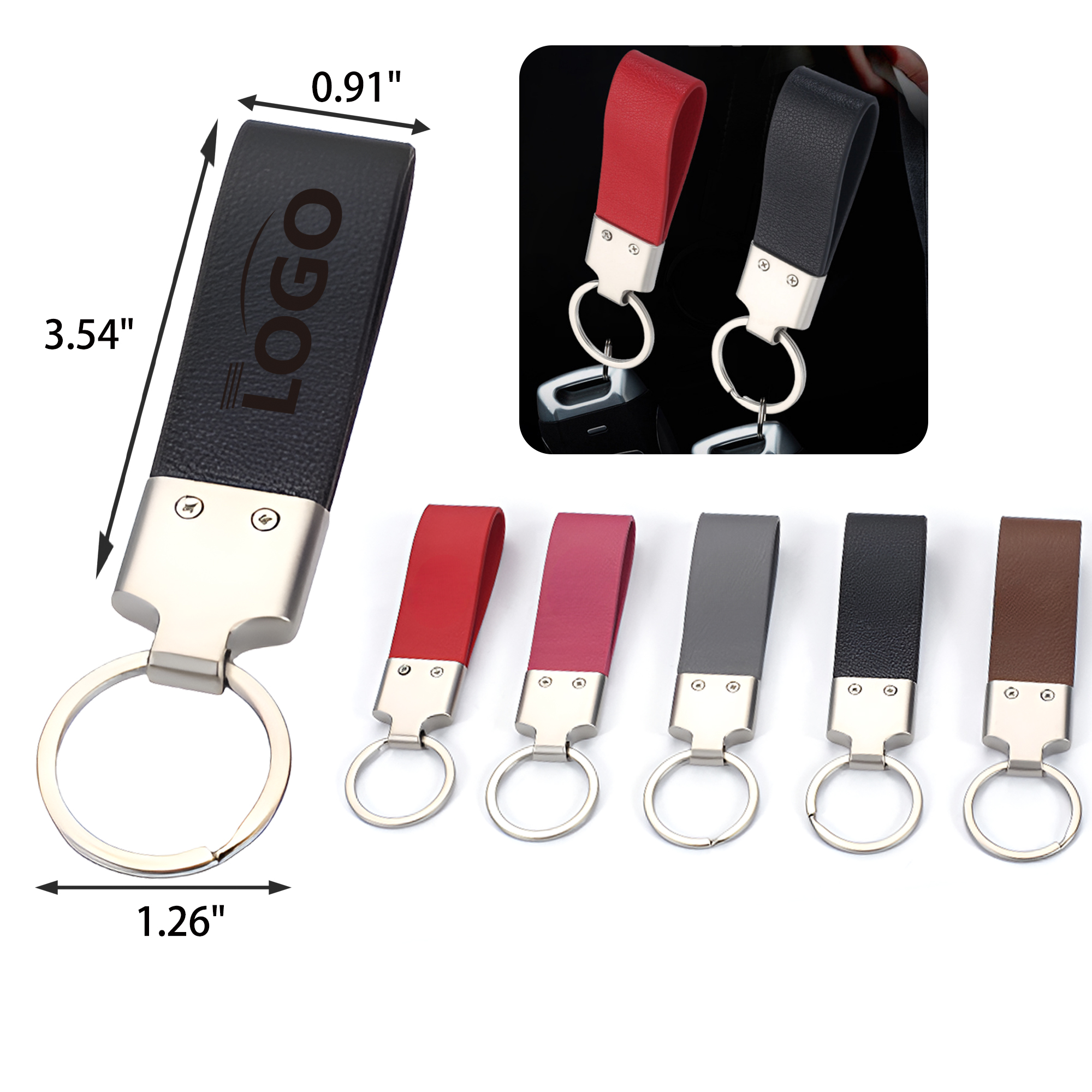 MOQ 50 PCS Soft Leather Keychain 3