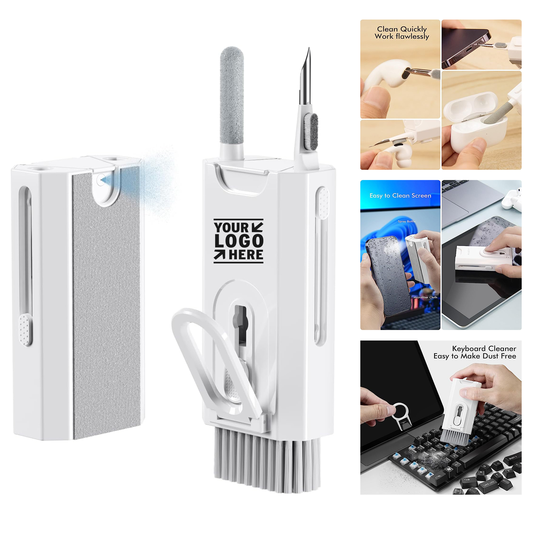 Laptop Keyboard Airpod Spray Microfiber Cloth Multifunctional Screen Cleaner Kit
