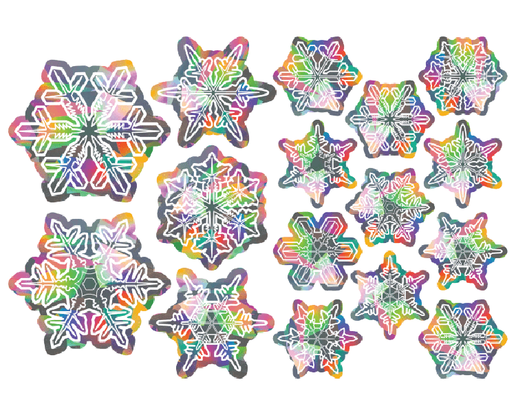 Window Decals - The Snowflake Series Sun Catchers - Holographic Rainbow Window Stickers 10